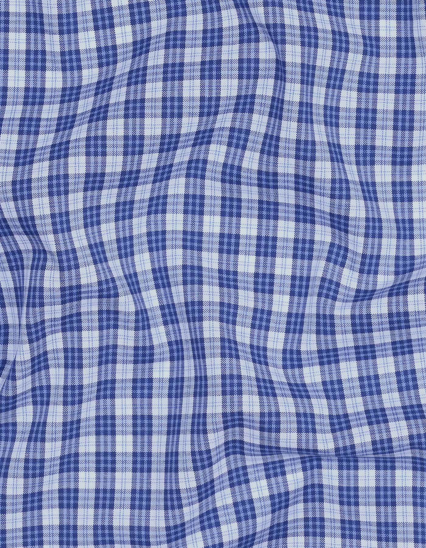 Navy Check Smart Fit Shirt - Image 4