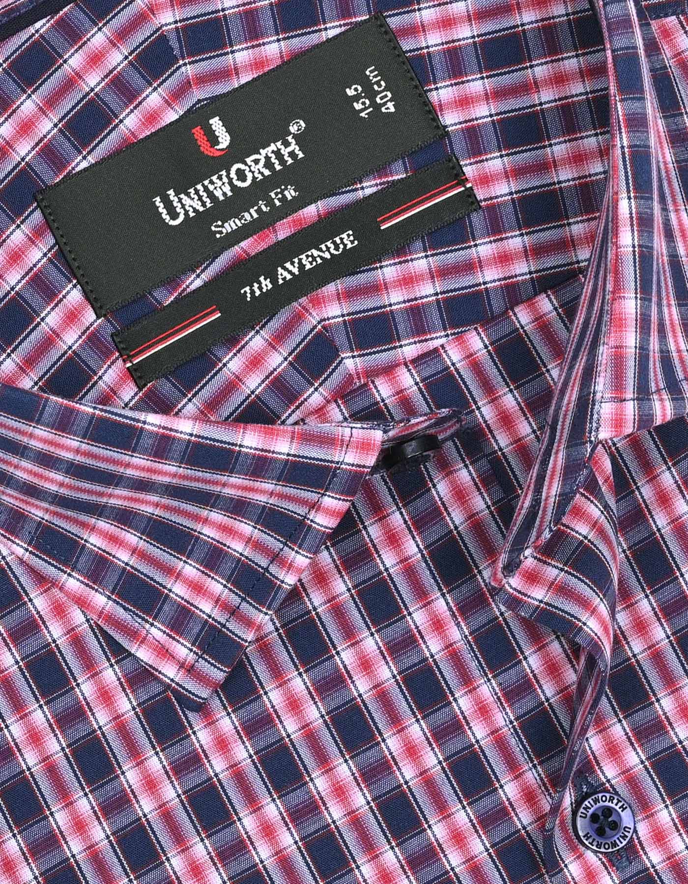 Navy Check Tailored Smart Fit Shirt - Image 2