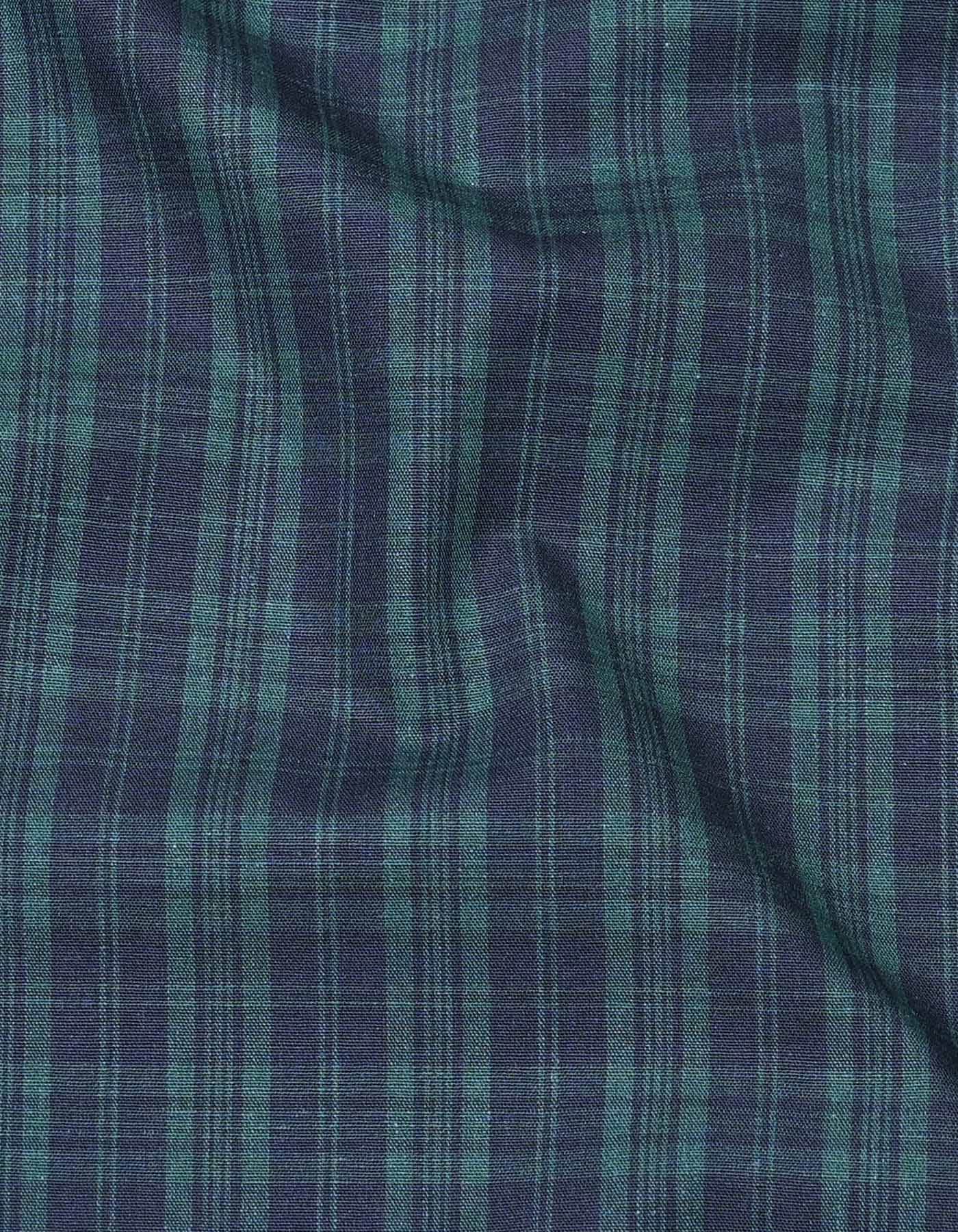 Navy Check Tailored Smart Fit Shirt - Image 4