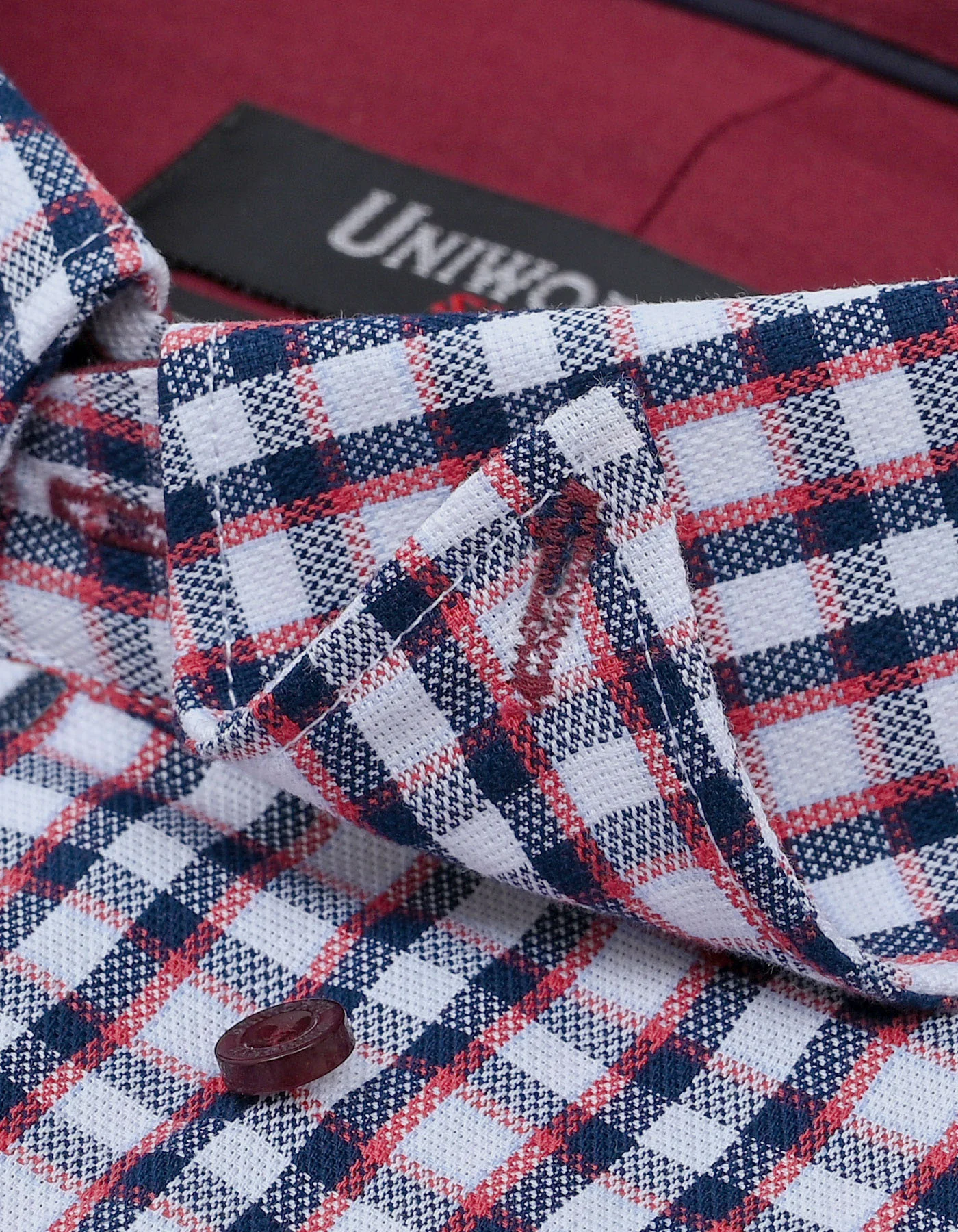 Navy Check Tailored Smart Fit Shirt - Image 3