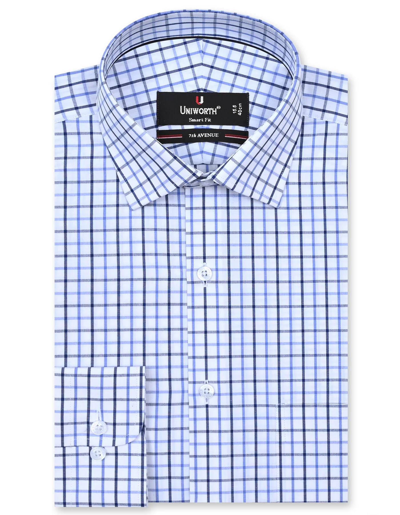 Navy Check Tailored Smart Fit Shirt