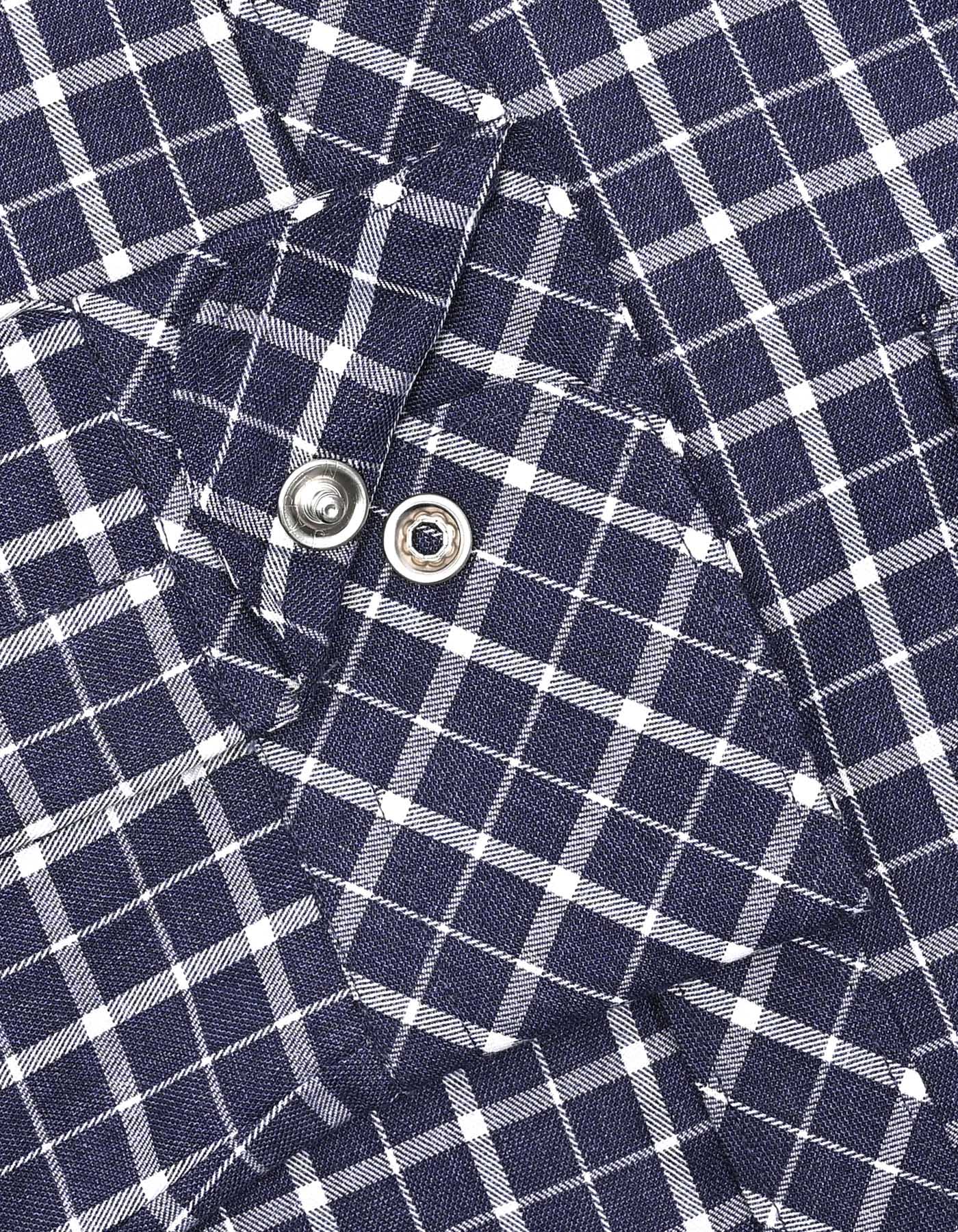 Navy Check Tailored Smart Fit Shirt - Image 3
