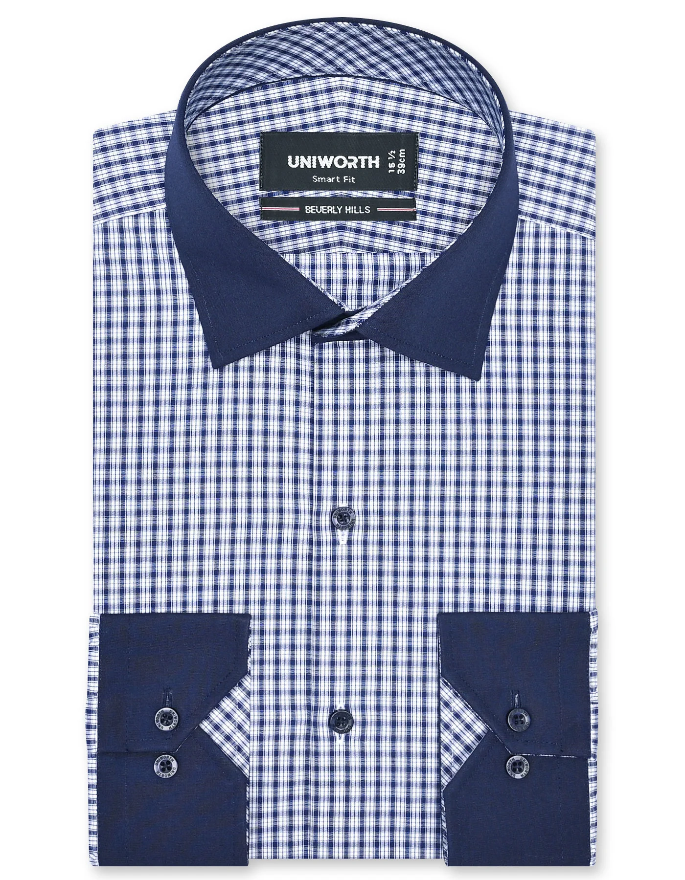Navy Check Tailored Smart Fit Shirt