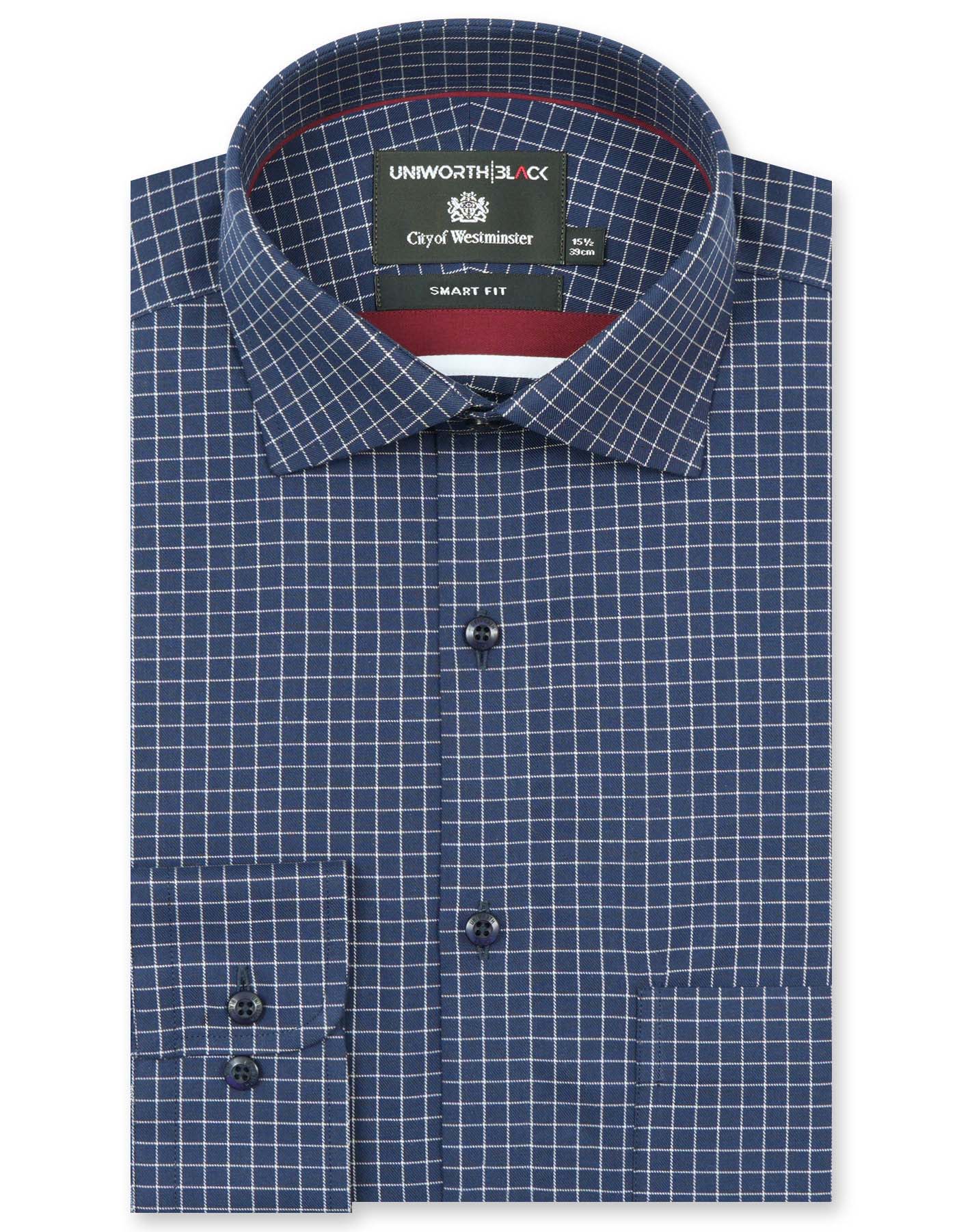 Navy Check Tailored Smart Fit Shirt