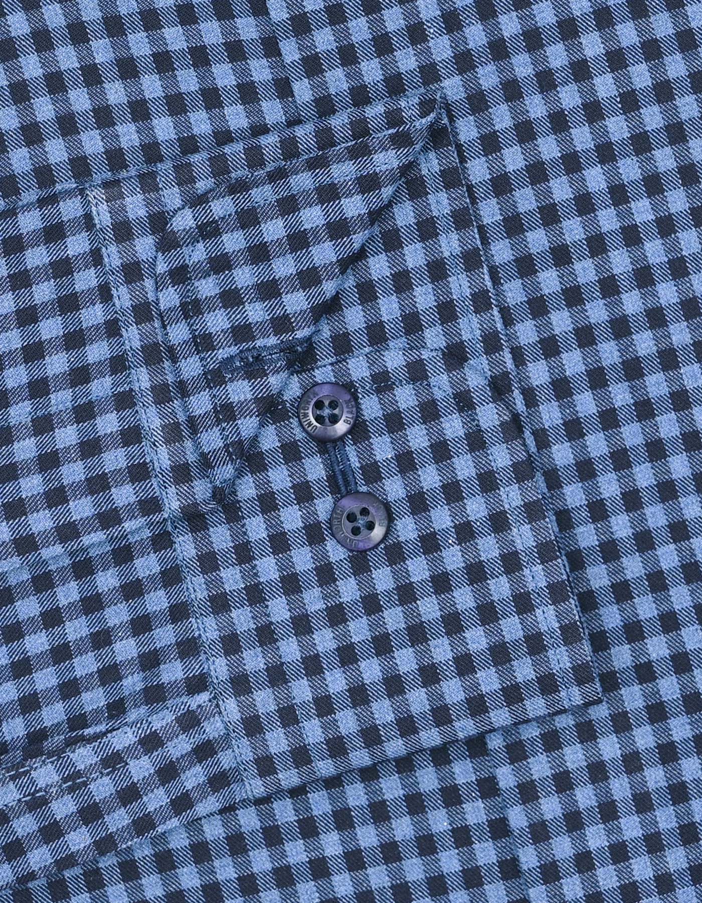 Navy Check Tailored Smart Fit Shirt - Image 3
