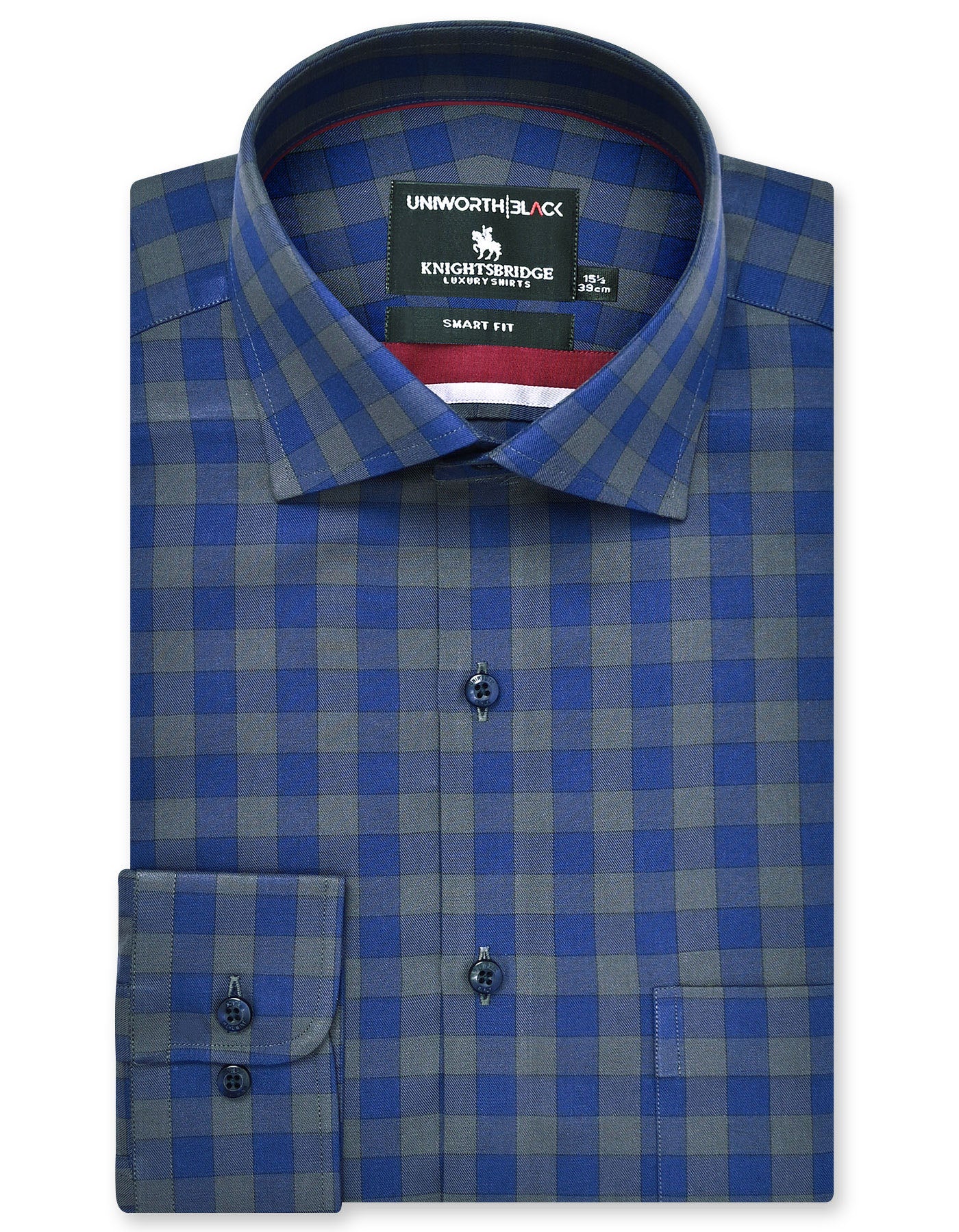 Navy Check Tailored Smart Fit Shirt