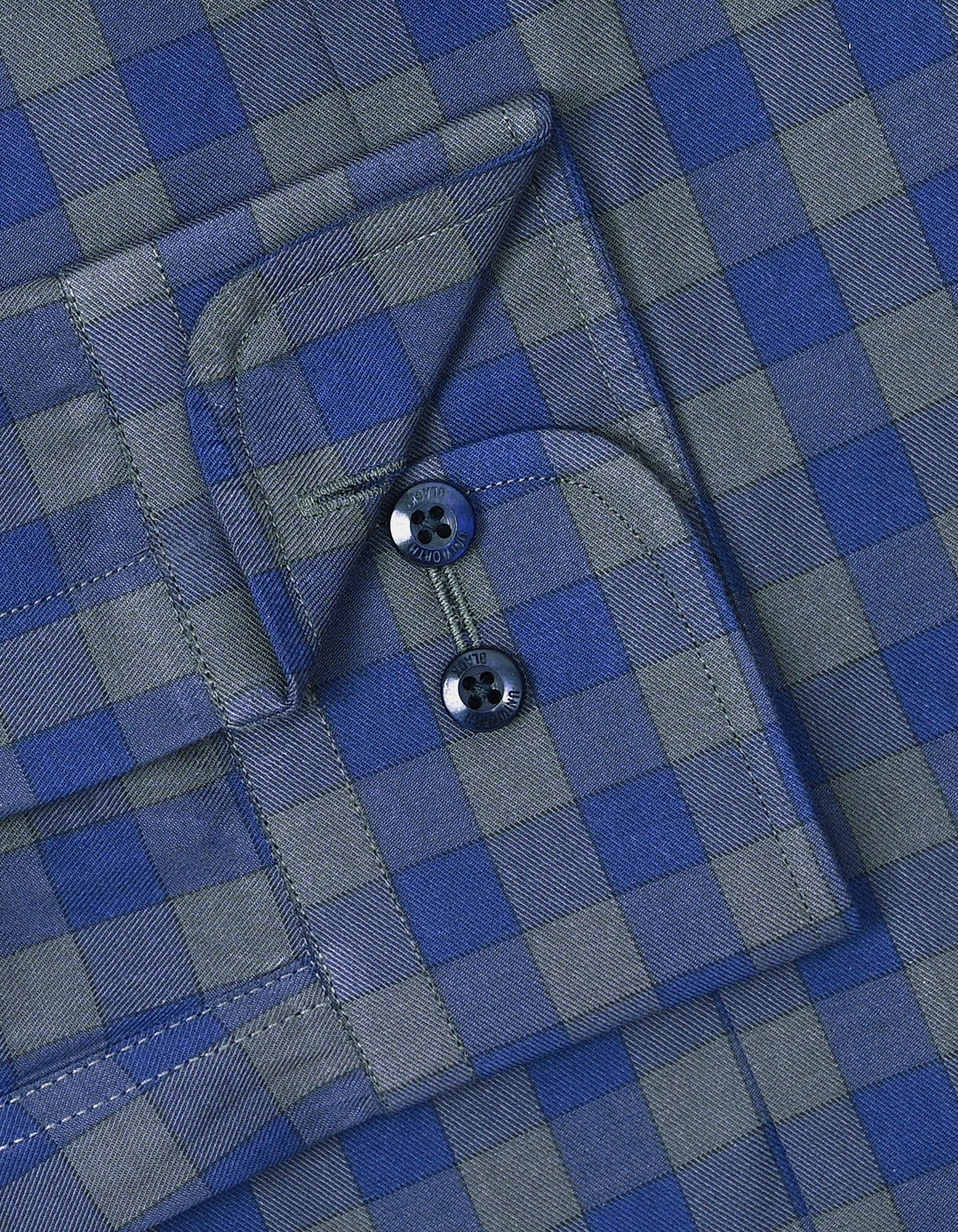 Navy Check Tailored Smart Fit Shirt - Image 3