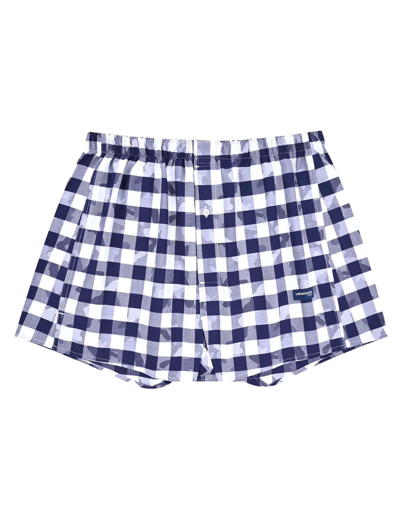 Navy Check Woven Boxer