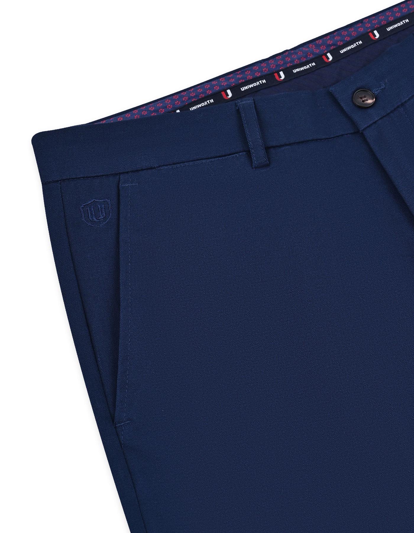 Navy Classic Fit Cotton Trouser - Image 3