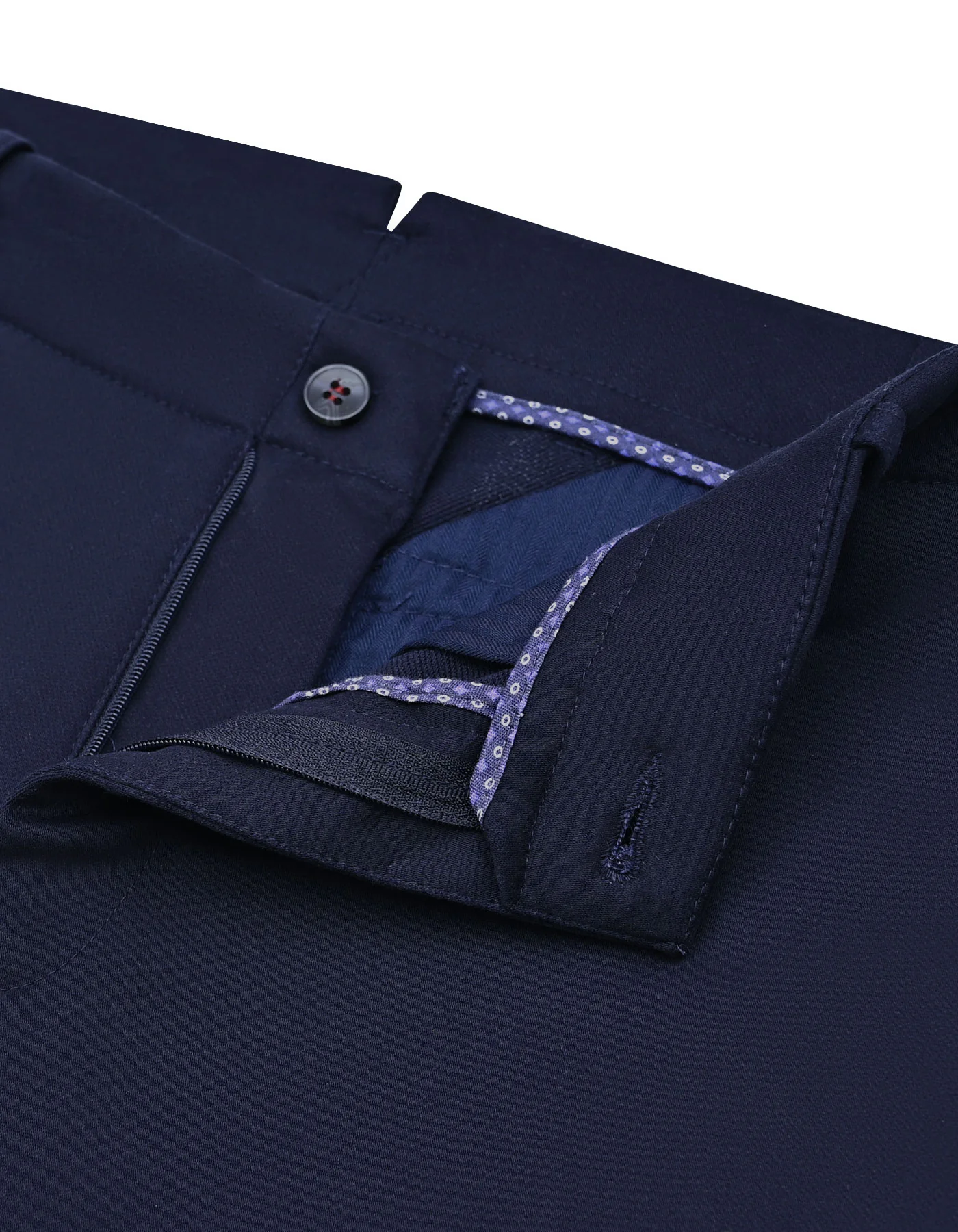 Navy Classic Fit Smart Fit Cotton Trouser - Image 2