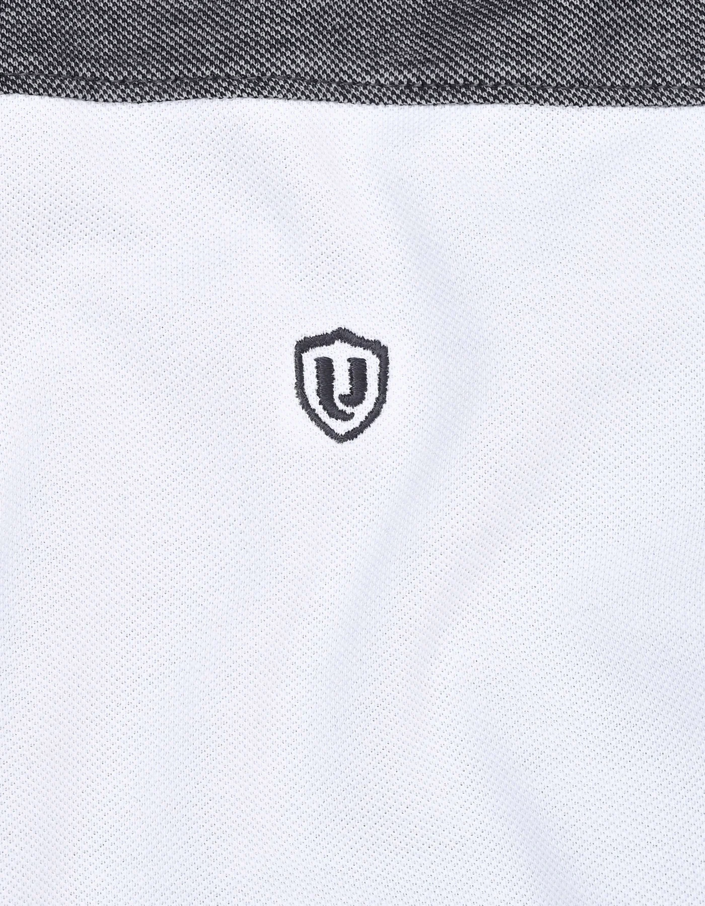 Navy Color Block Band Collar T-Shirt - Image 4