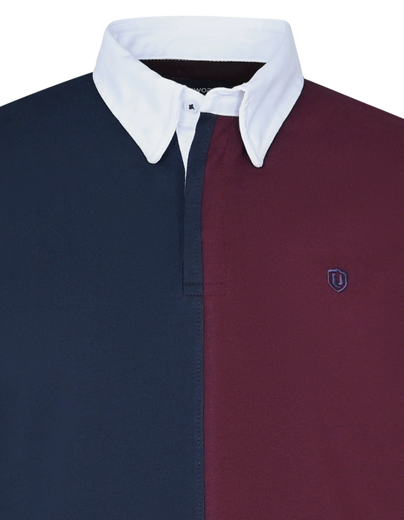 Navy Color Block Cotton Rugby Polo - Image 6