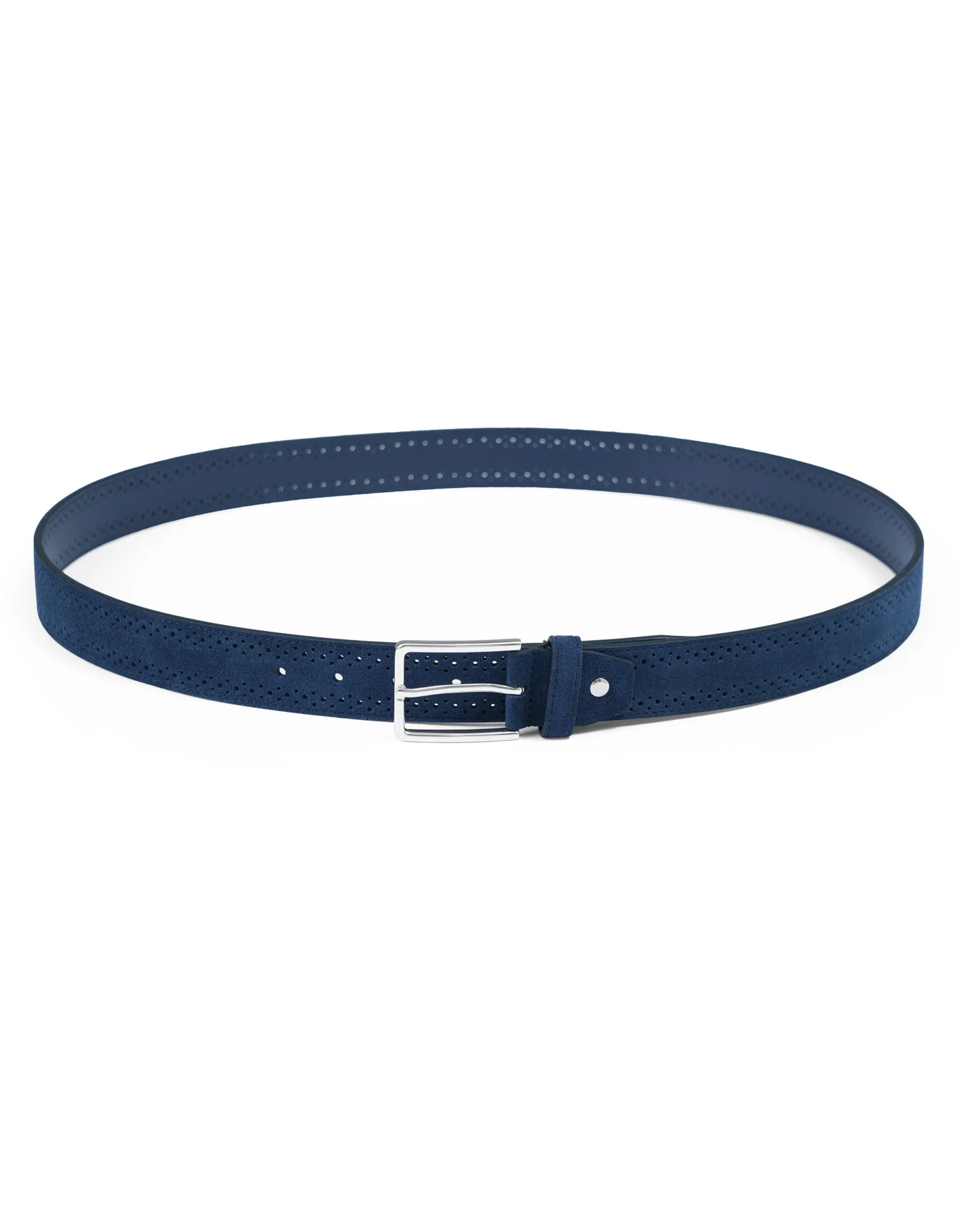 Navy Dotted Suede Leather Belt - Image 2
