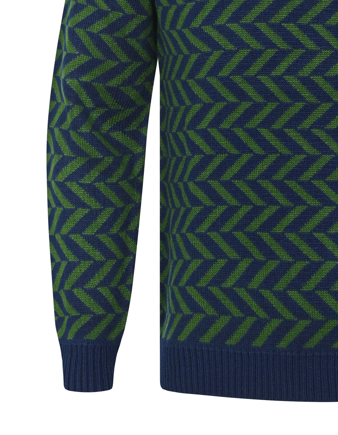 Navy Geometric Crew Neck Sweater - Image 4