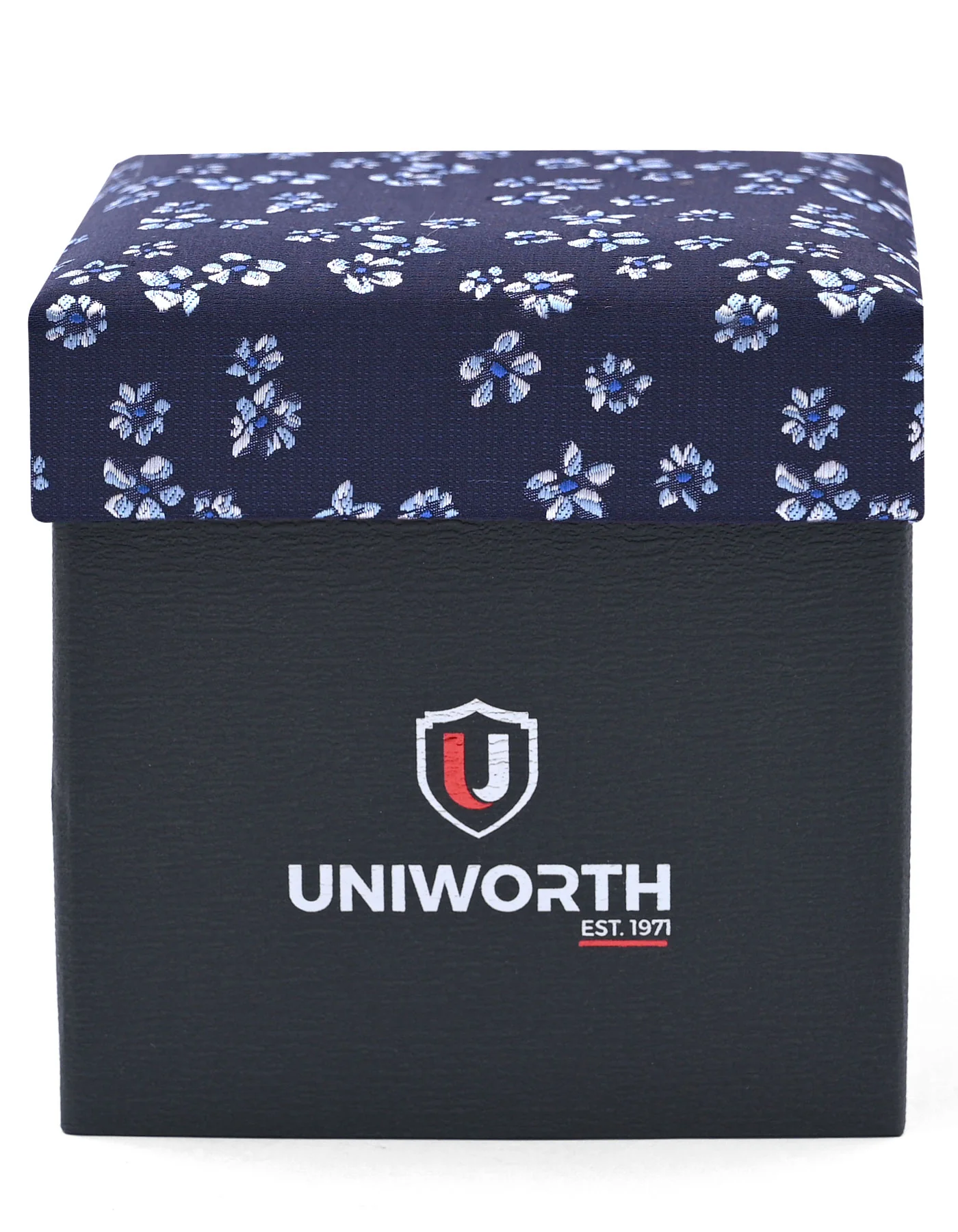Navy Geometric Cufflink Tie Set - Image 3