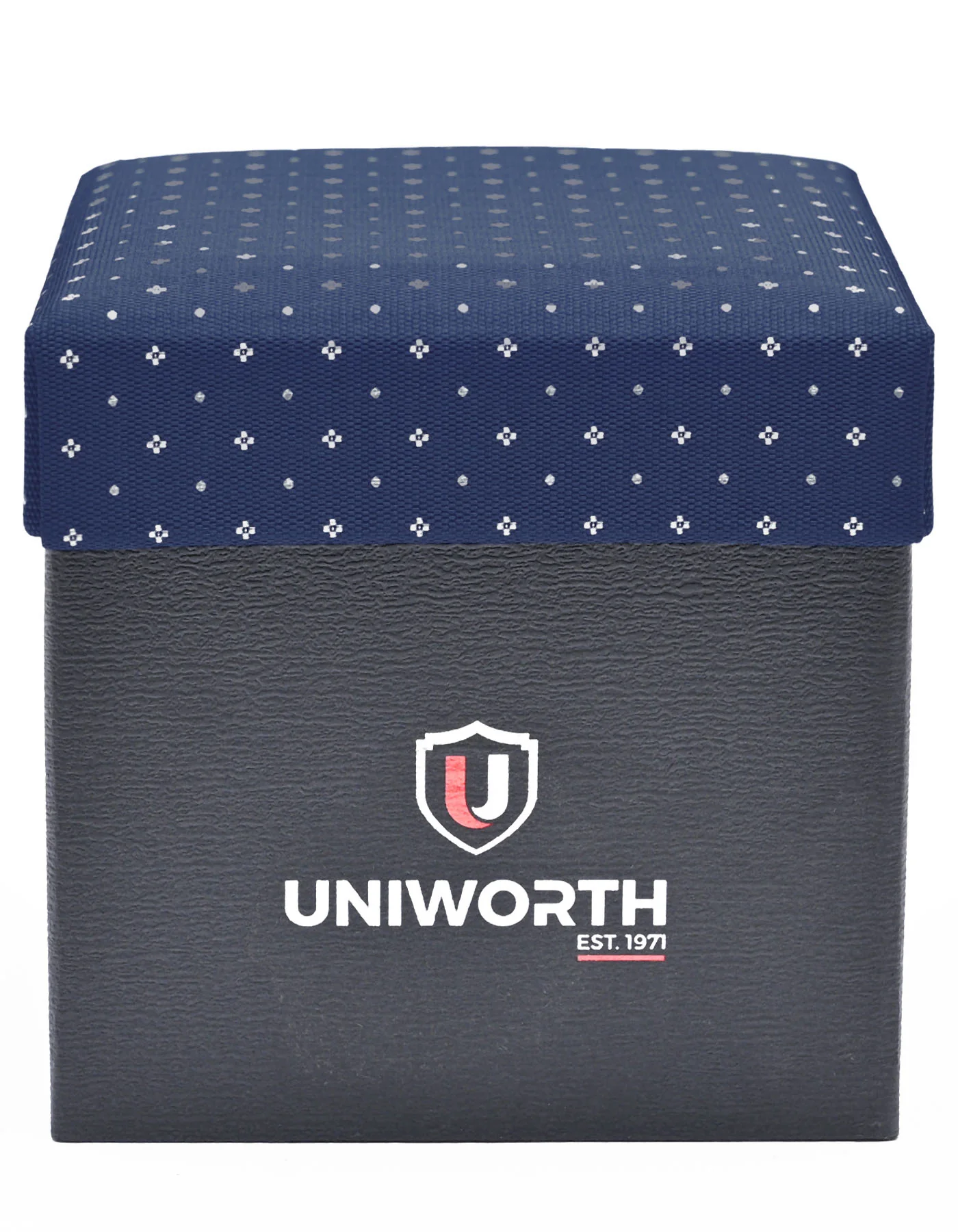 Navy Geometric Cufflink Tie Set - Image 3