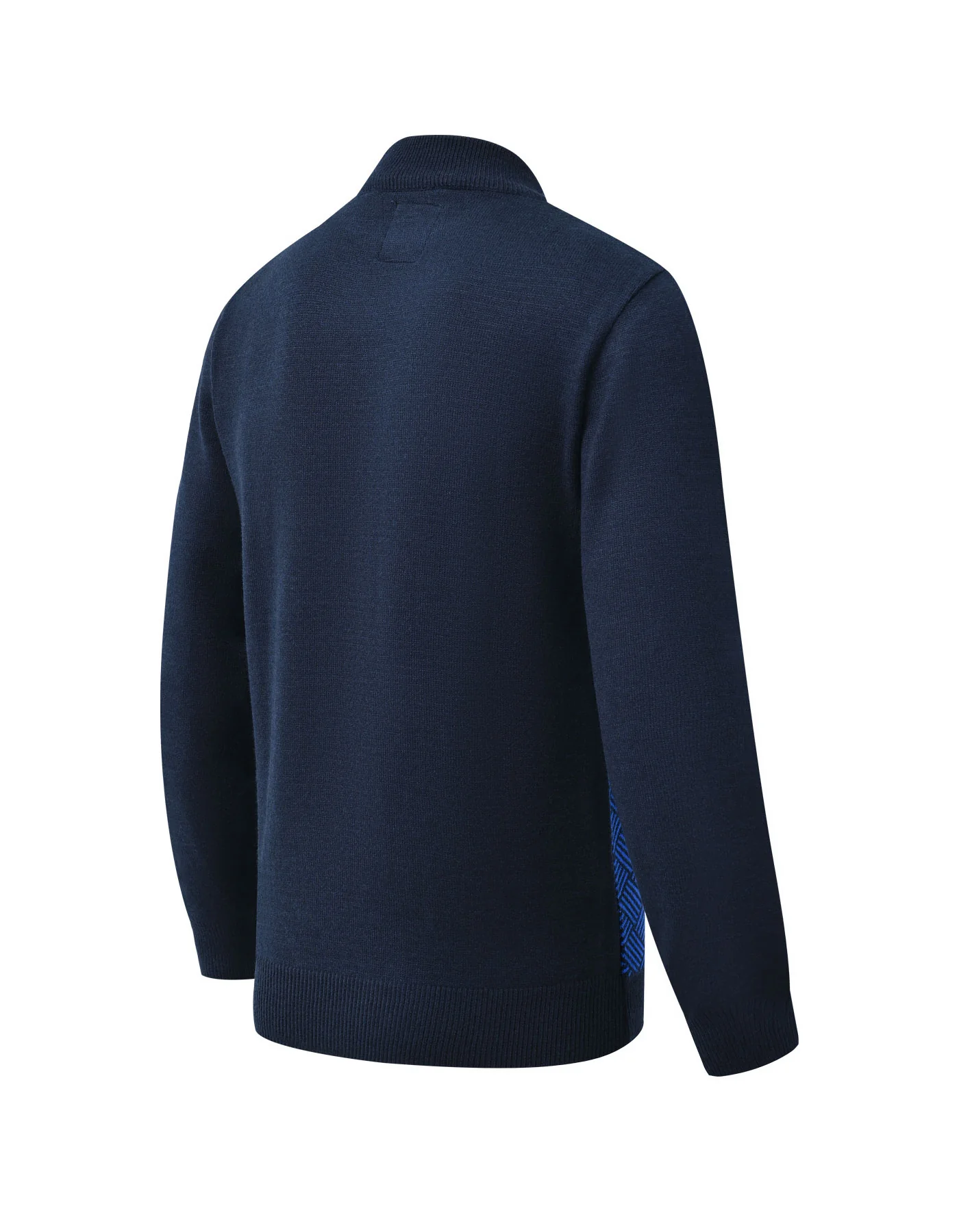 Navy Geometric Mock Neck Sweater - Image 5