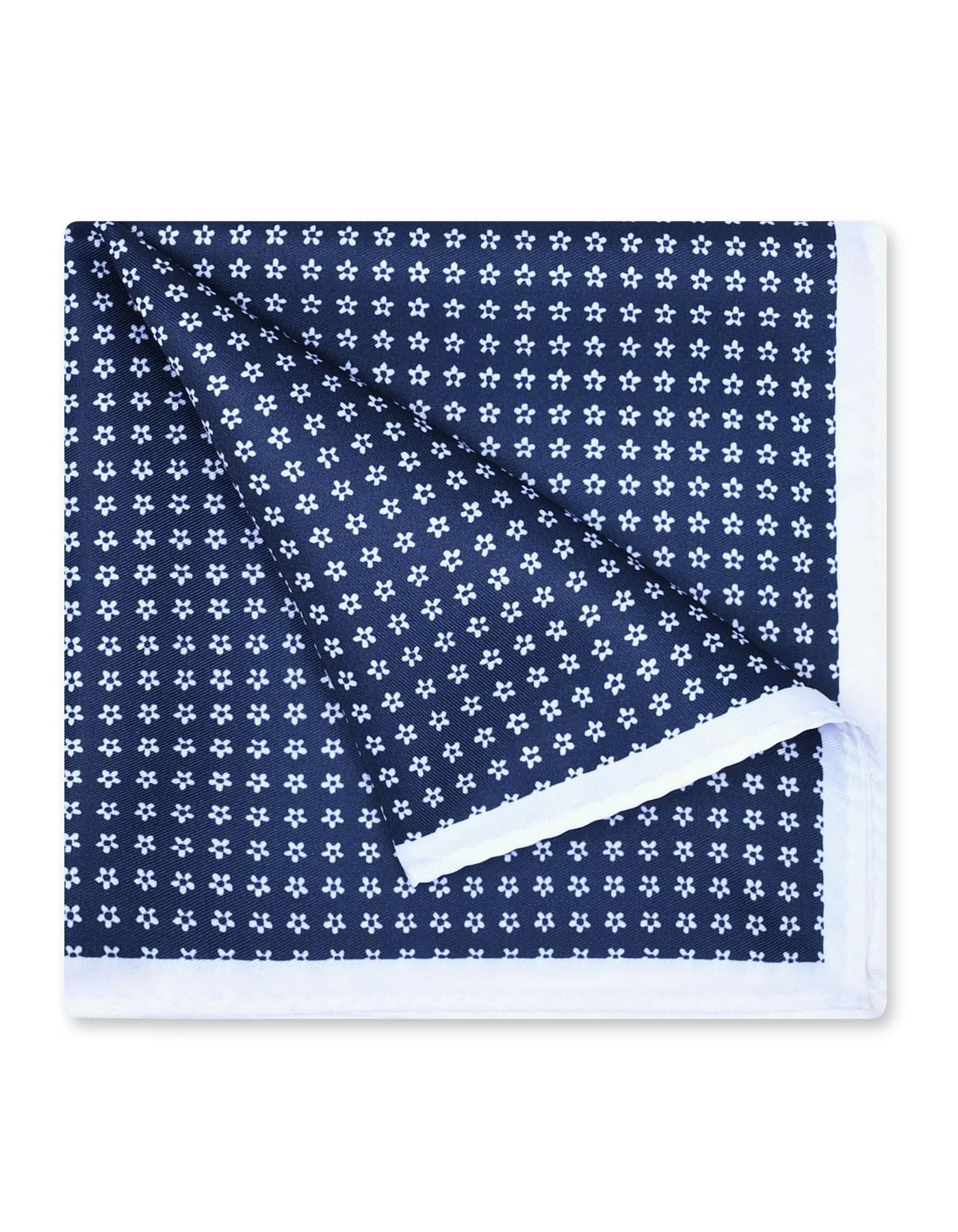 Navy Geometric Pocket Square - Image 3