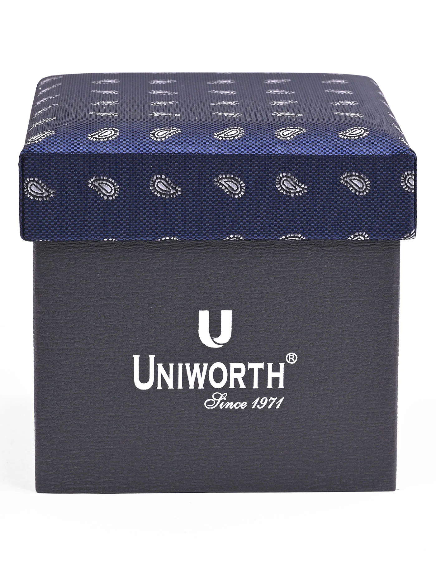 Navy Paisley Cufflink Tie Set - Image 3