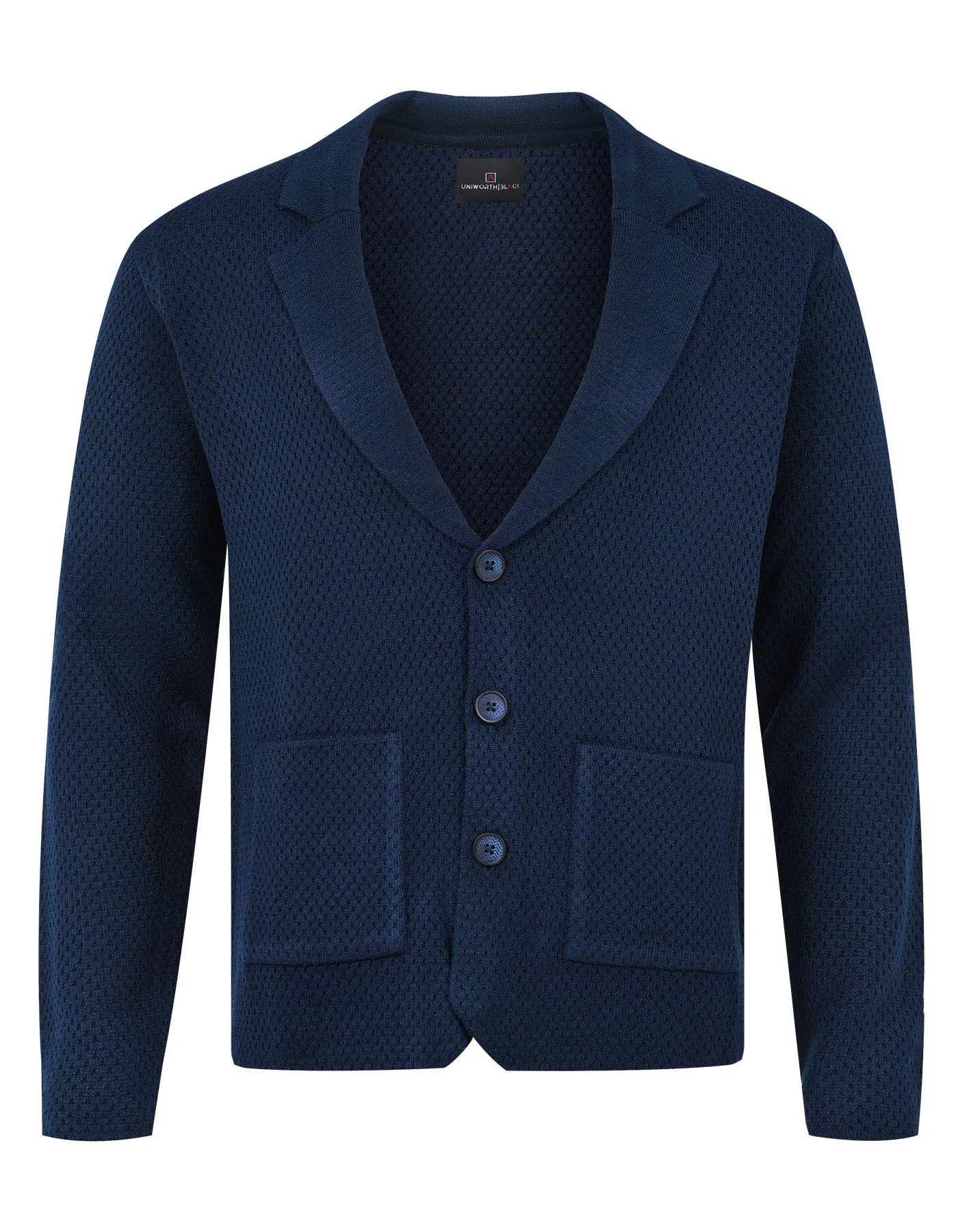 Navy Plain Cardigan Sweater - Image 3