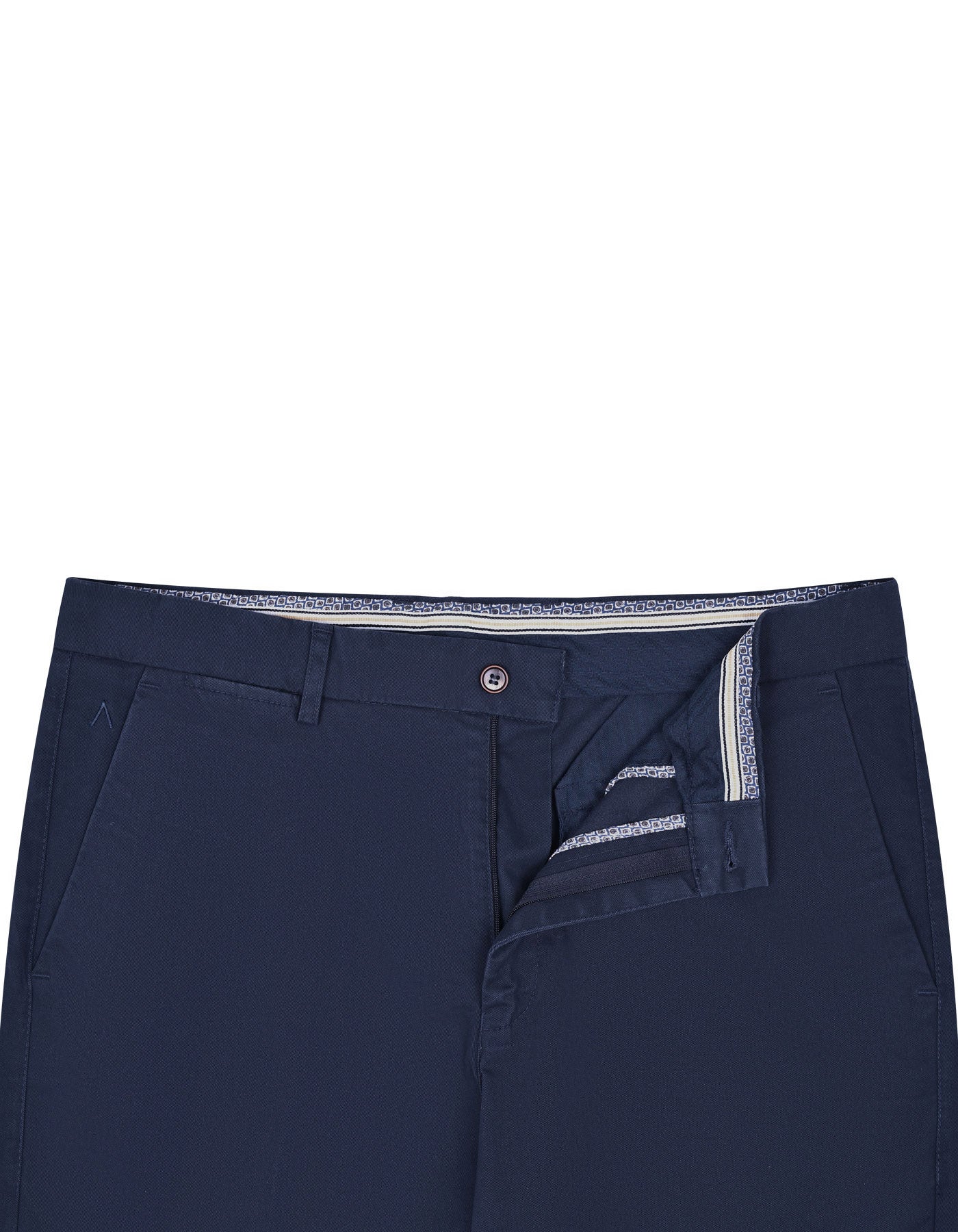 Navy Plain Classic Fit Cotton Trouser - Image 2