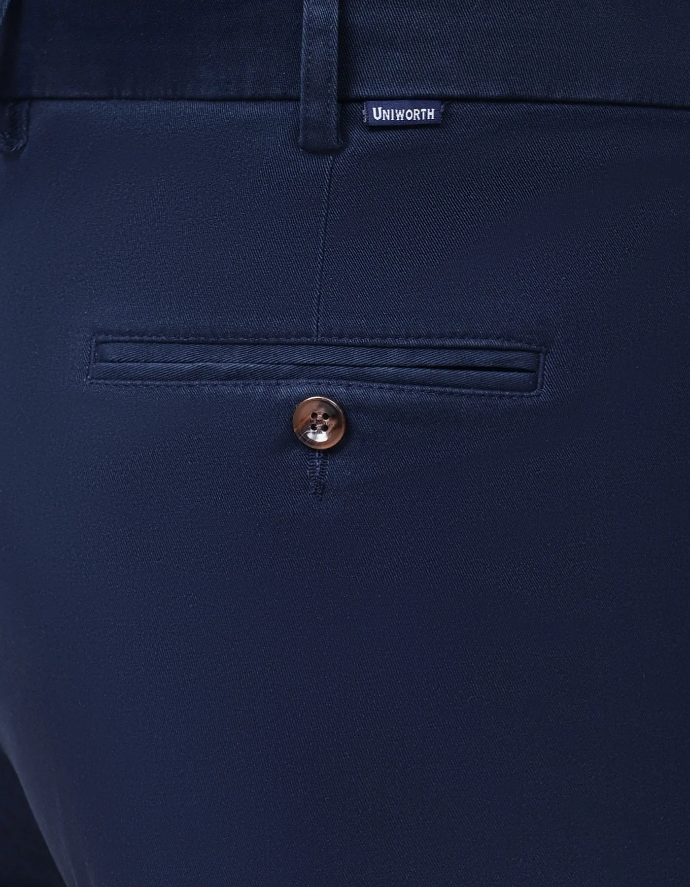 Navy Plain Classic Fit Cotton Trouser - Image 4