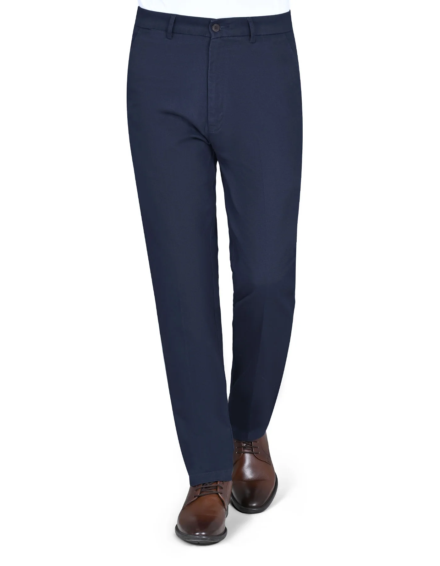 Navy Plain Classic Fit Cotton Trouser