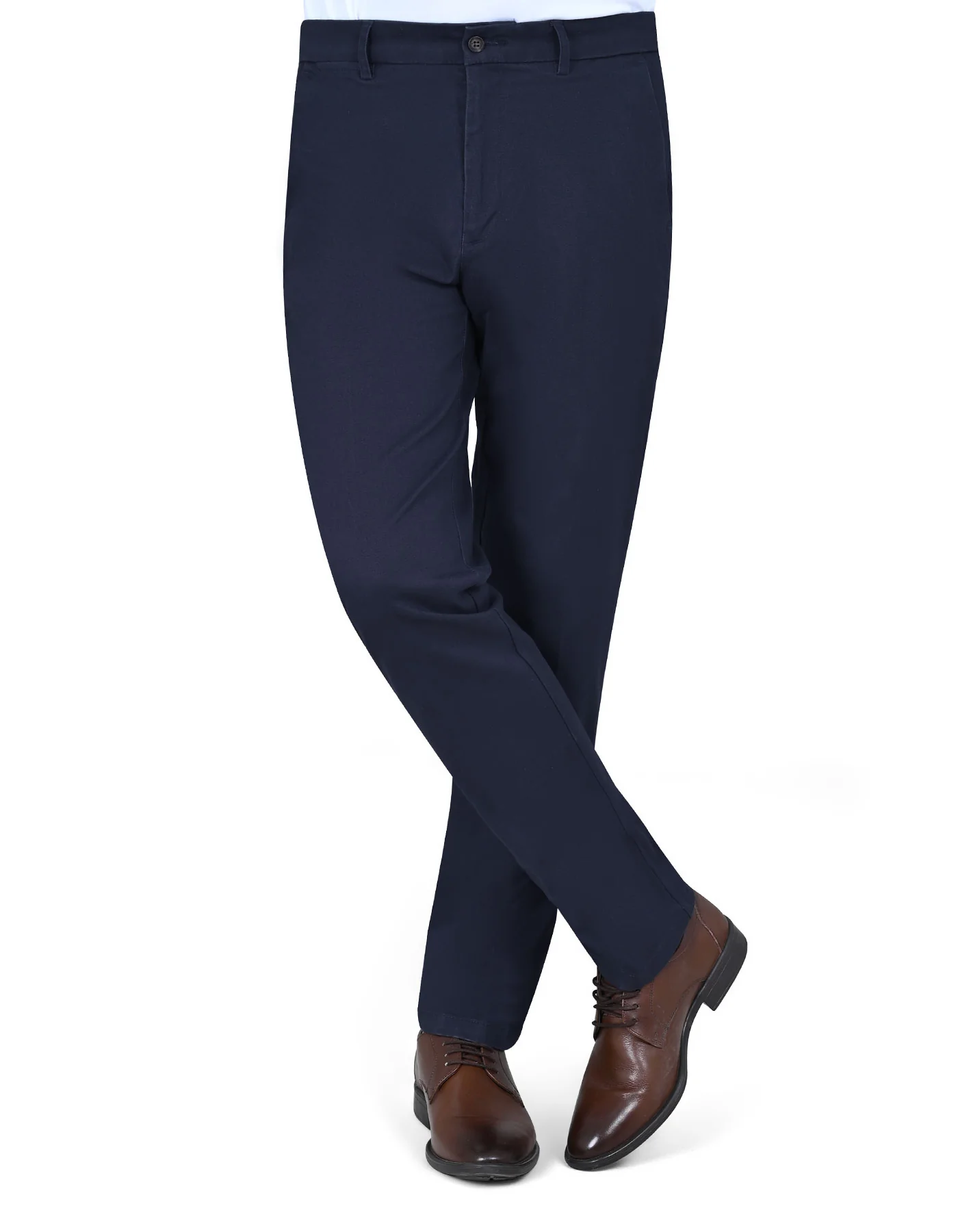 Navy Plain Classic Fit Cotton Trouser