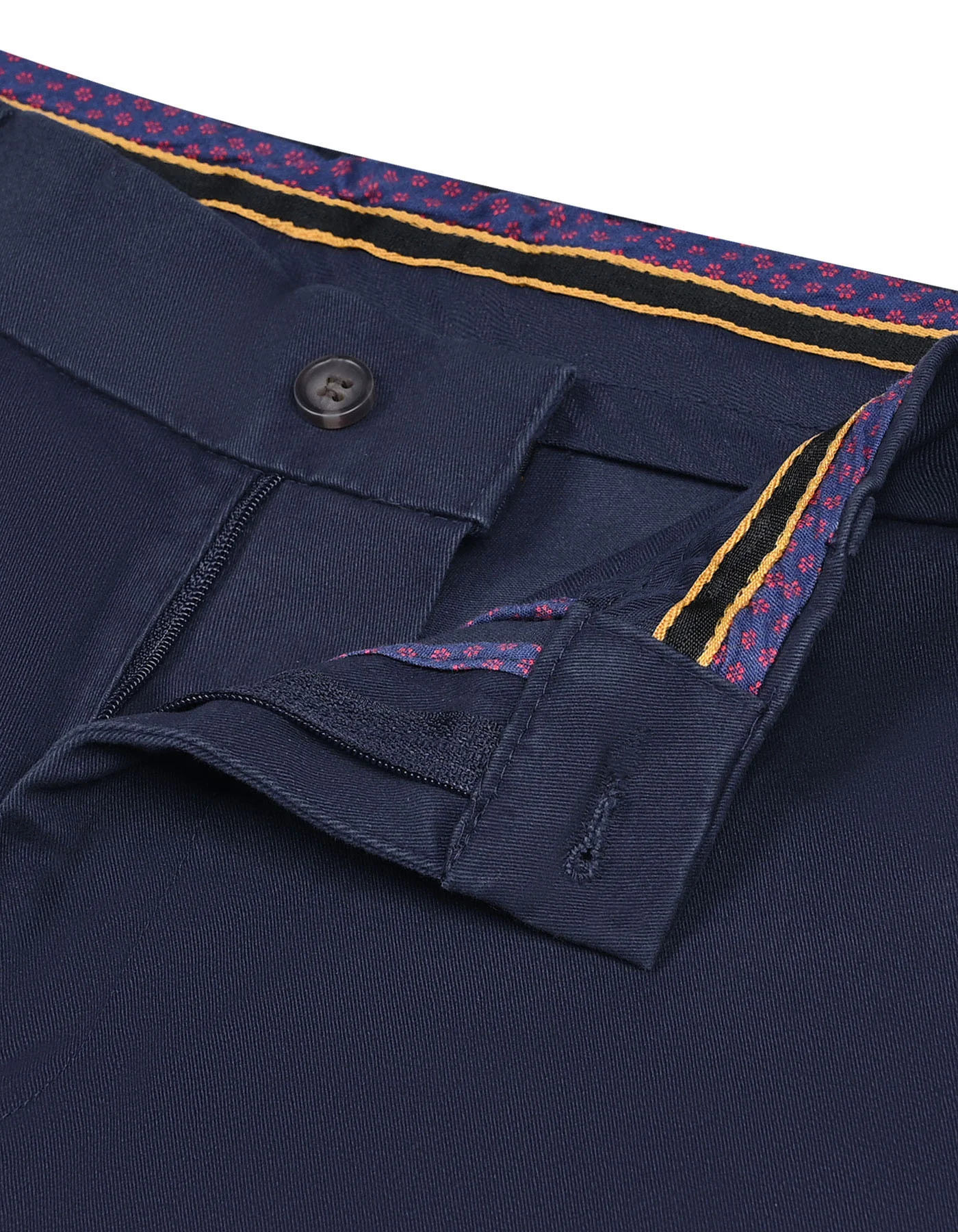 Navy Plain Classic Fit Cotton Trouser - Image 2