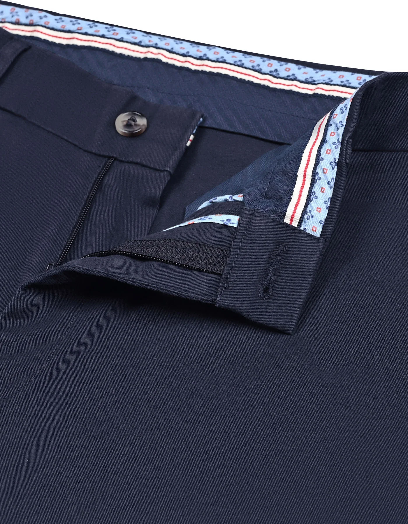 Navy Plain Classic Fit Cotton Trouser - Image 2