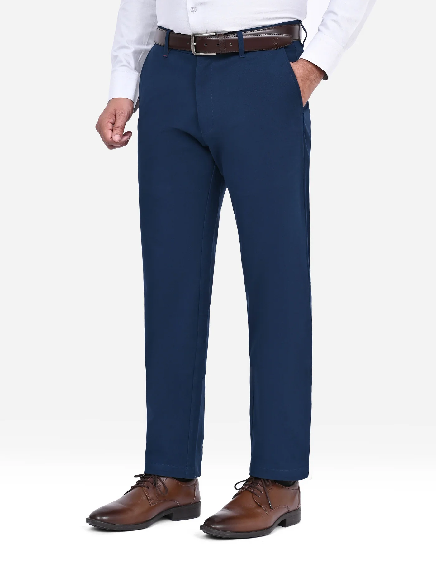 Navy Plain Classic Fit Cotton Trouser