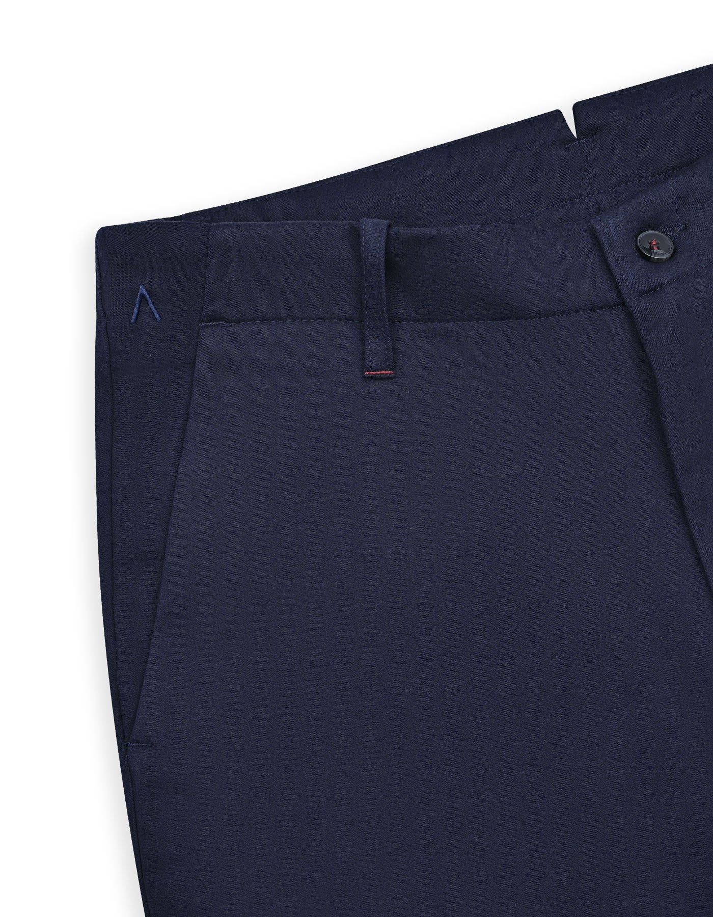 Navy Plain Classic Fit Cotton Trouser - Image 3