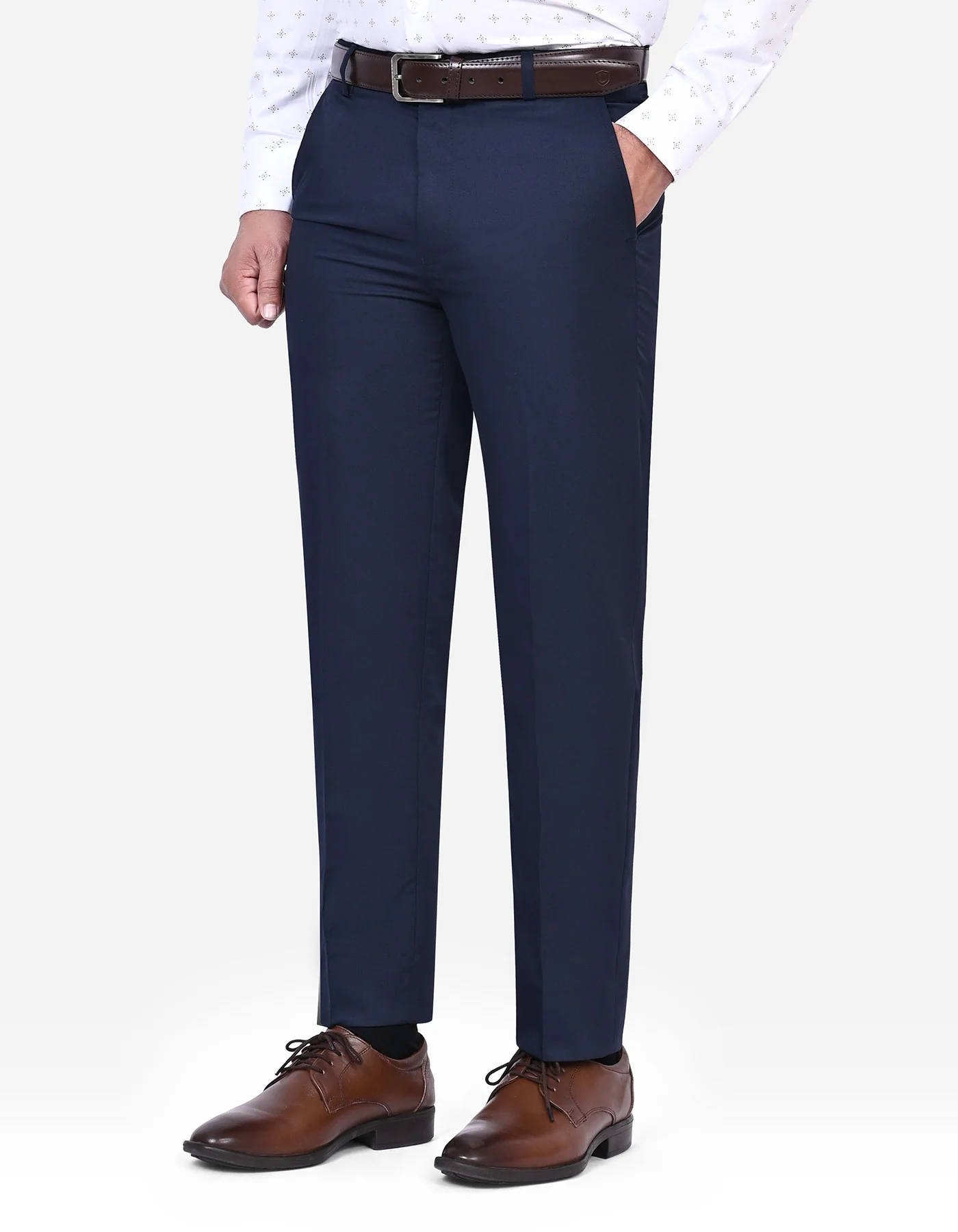 Navy Plain Classic Fit Formal Trouser