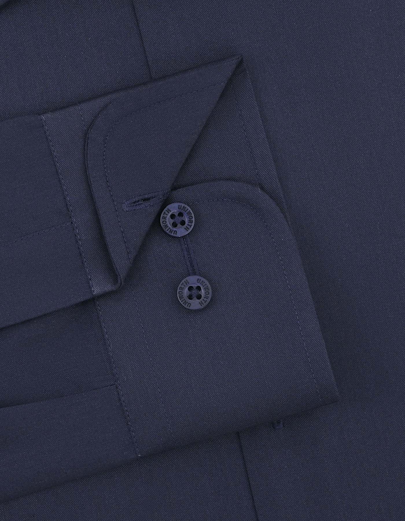 Navy Plain Classic Fit Shirt - Image 3