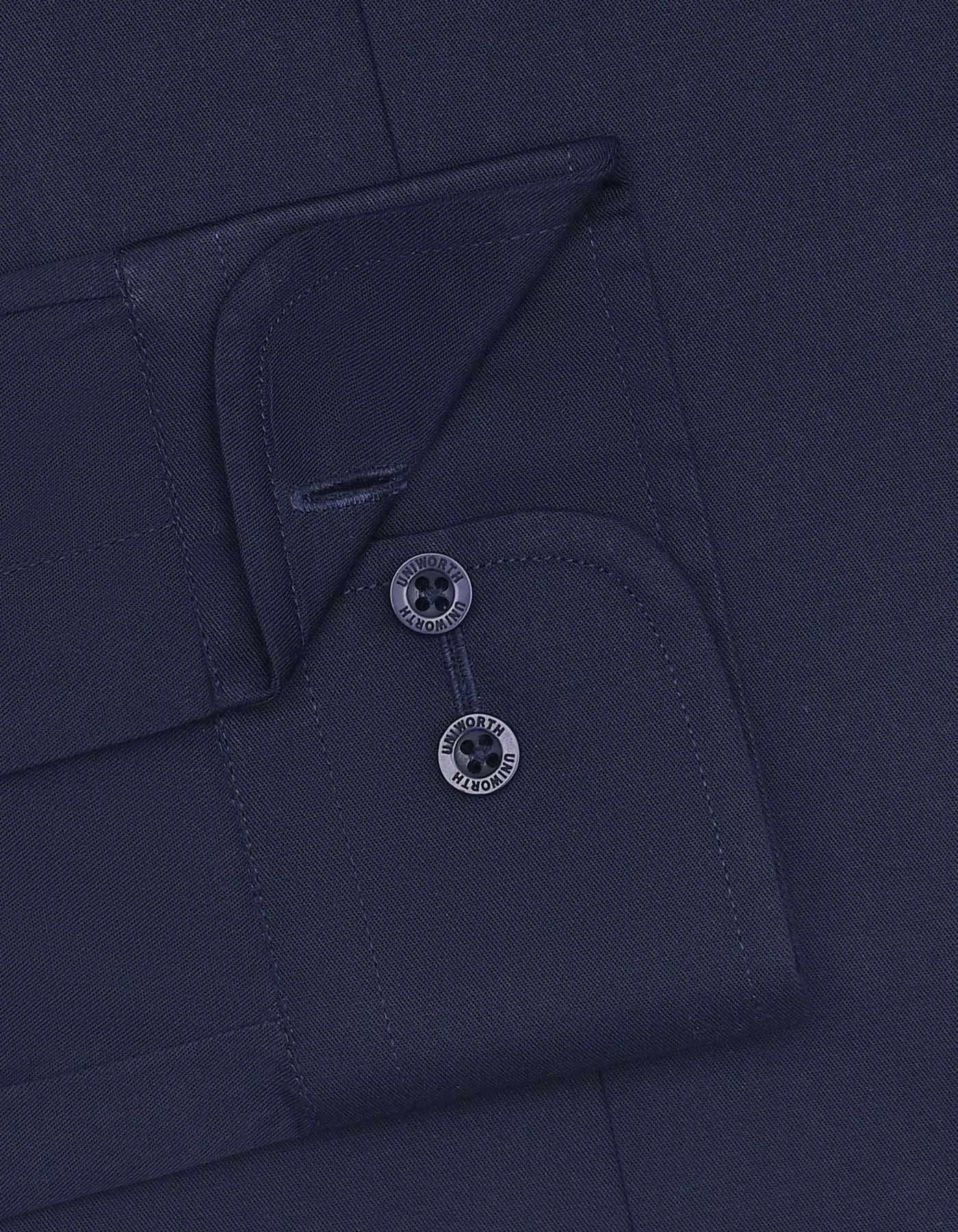 Navy Plain Classic Fit Shirt - Image 3