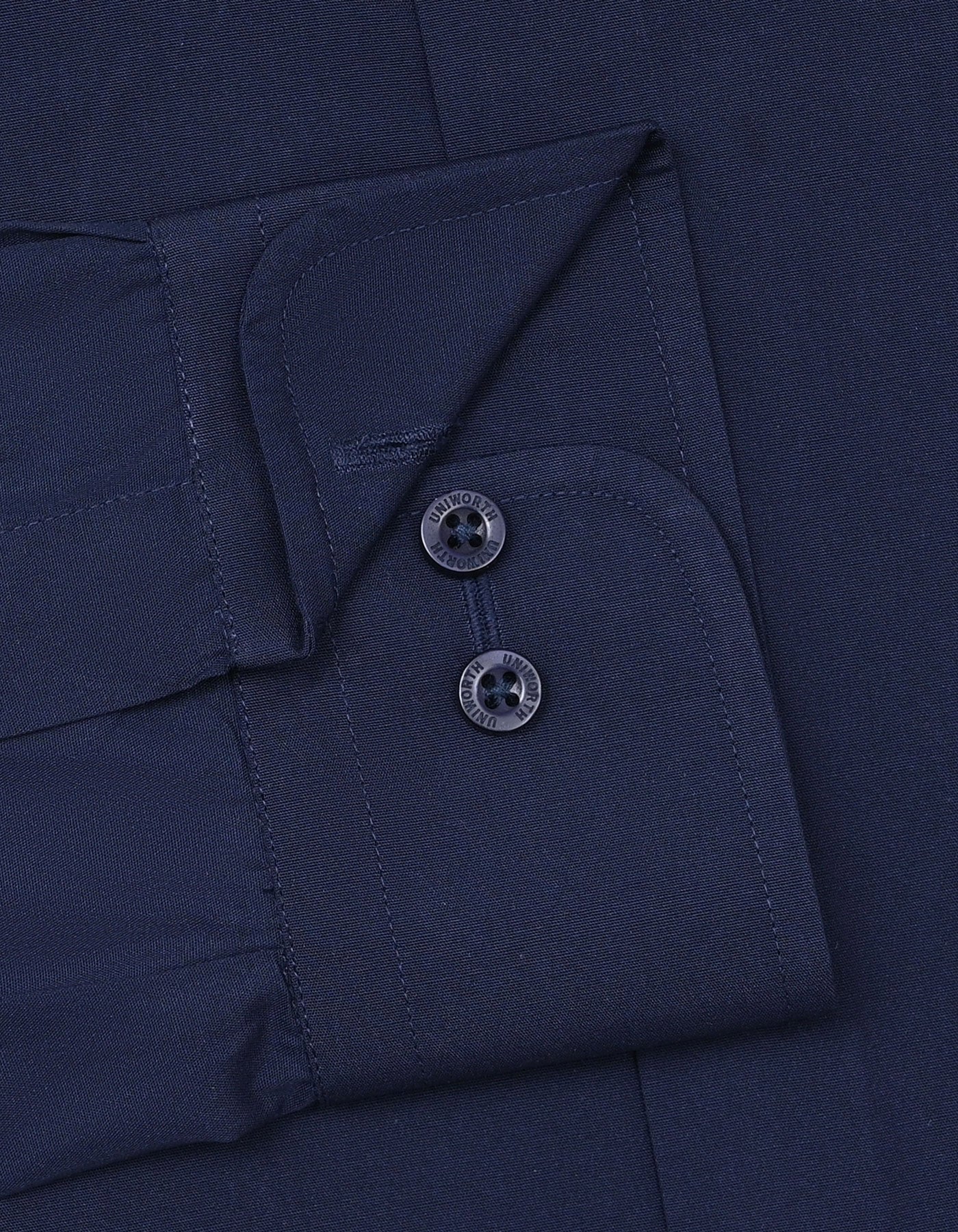 Navy Plain Classic Fit Shirt - Image 3