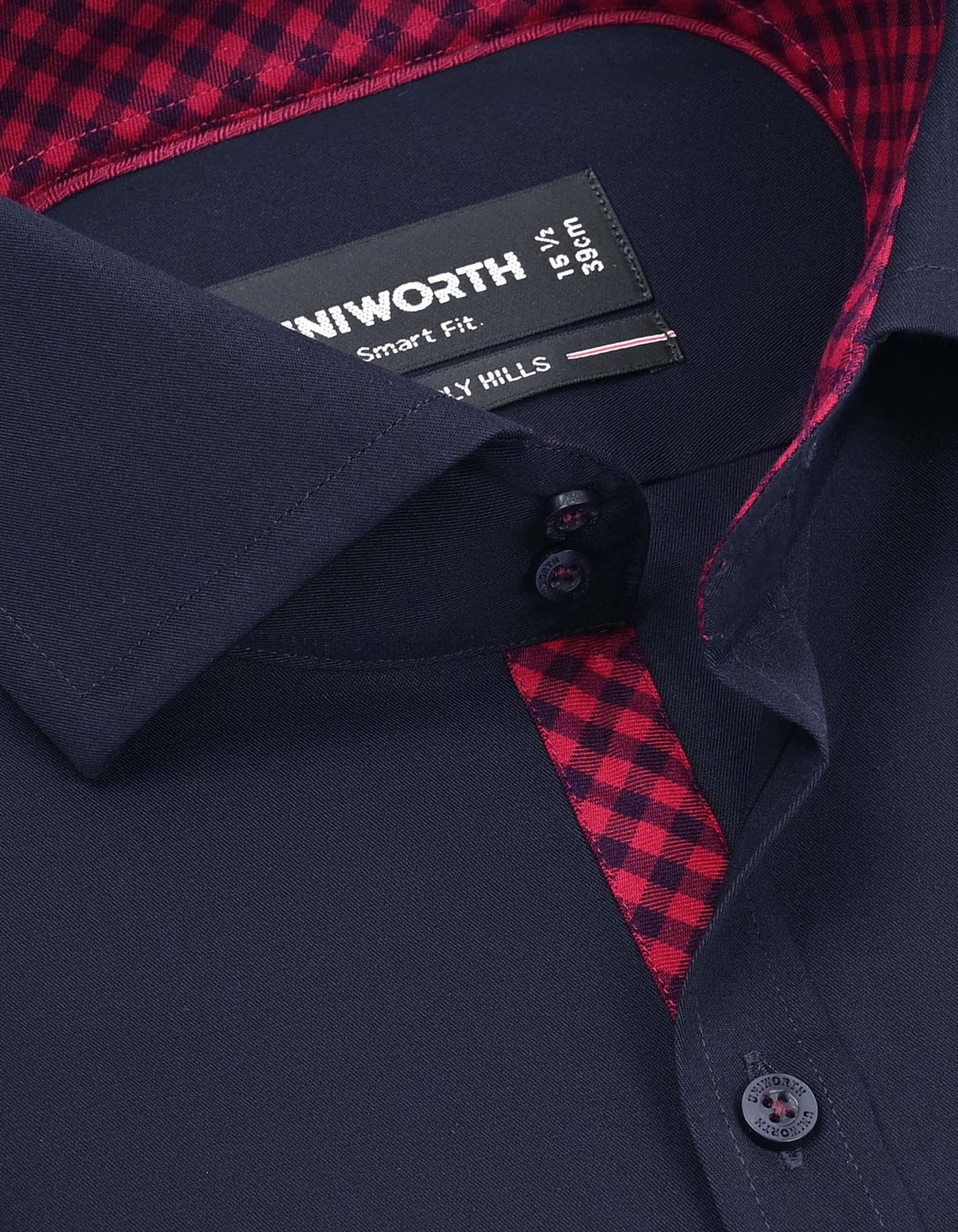 Navy Plain Classic Fit Shirt - Image 2