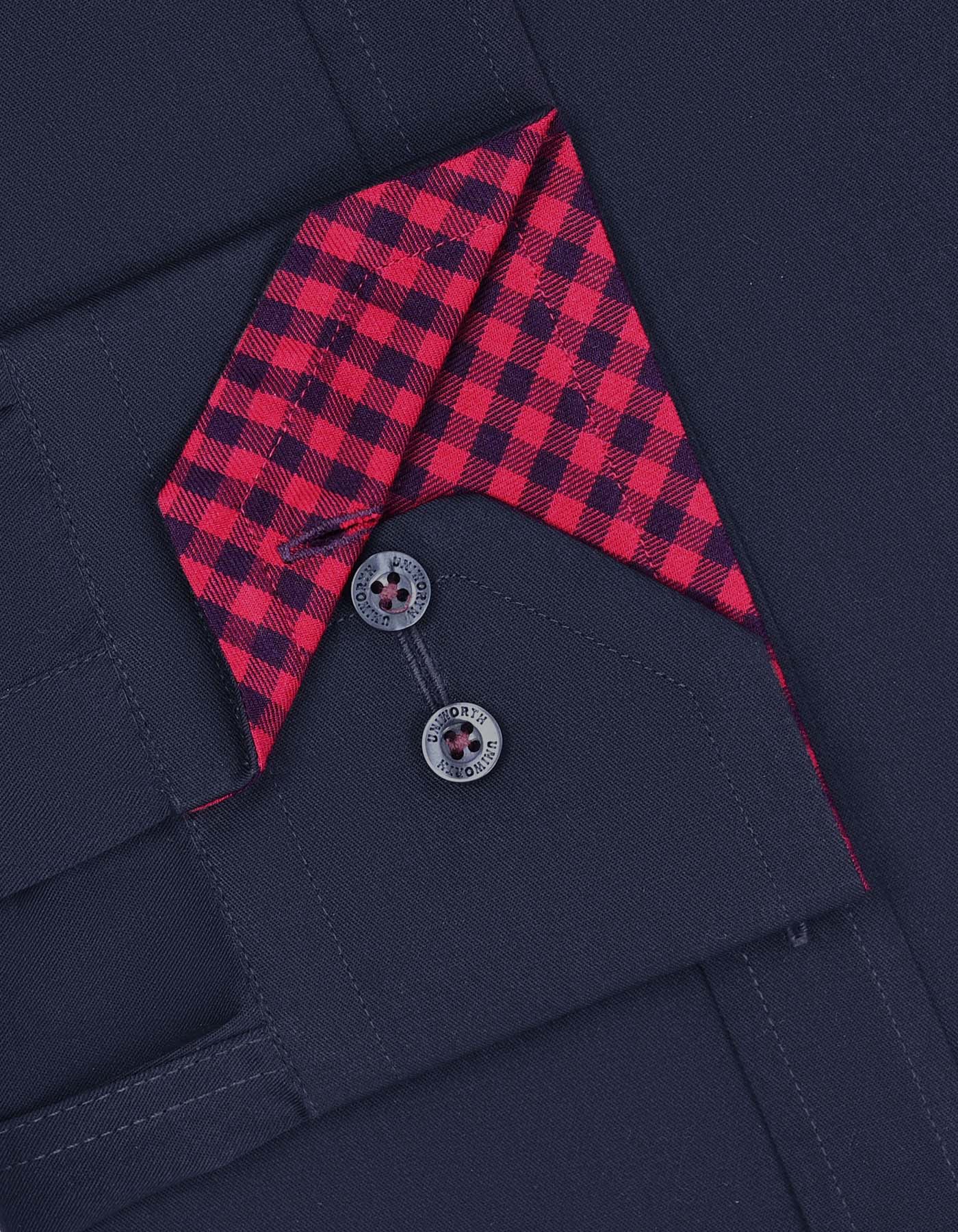 Navy Plain Classic Fit Shirt - Image 3