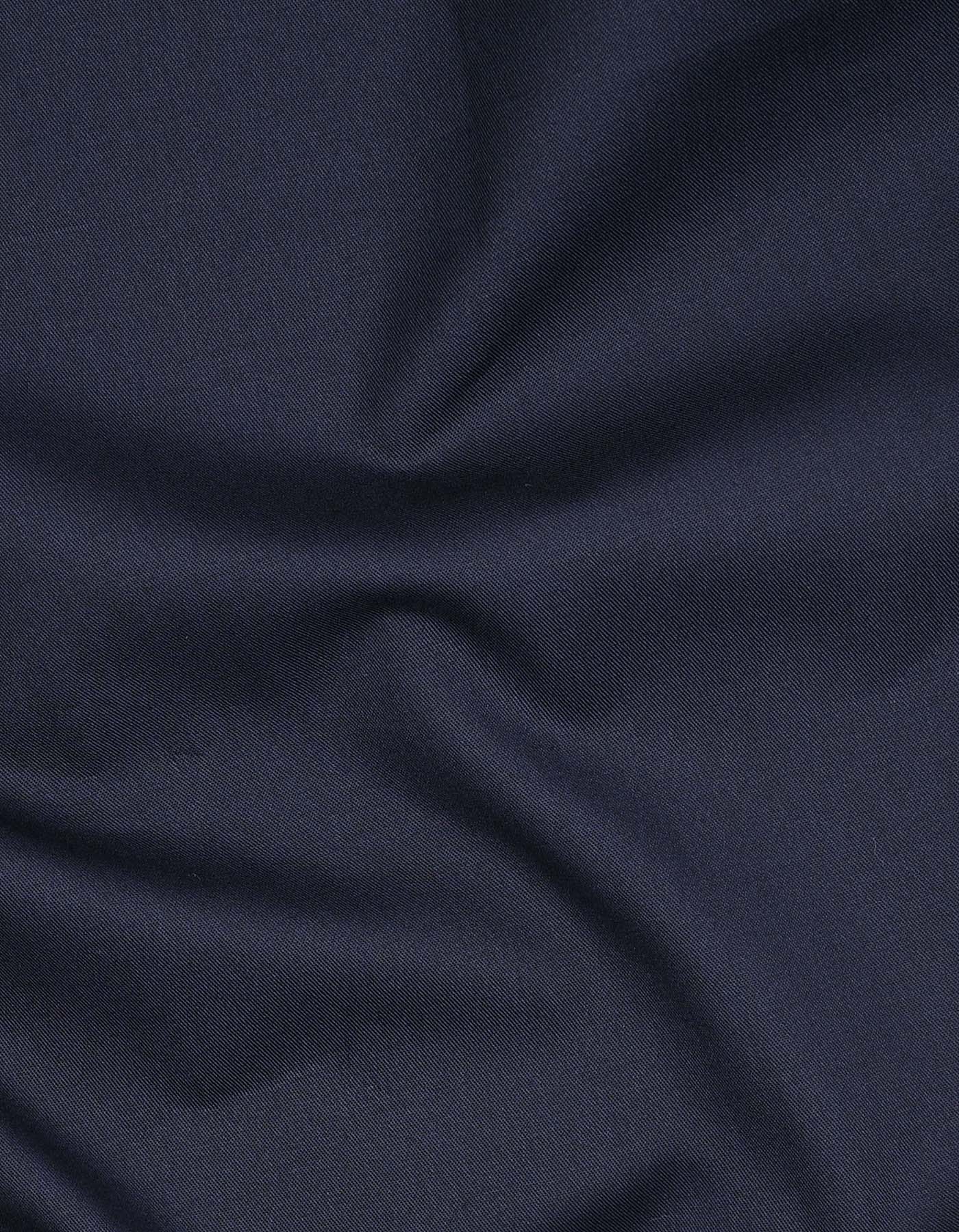 Navy Plain Classic Fit Shirt - Image 4