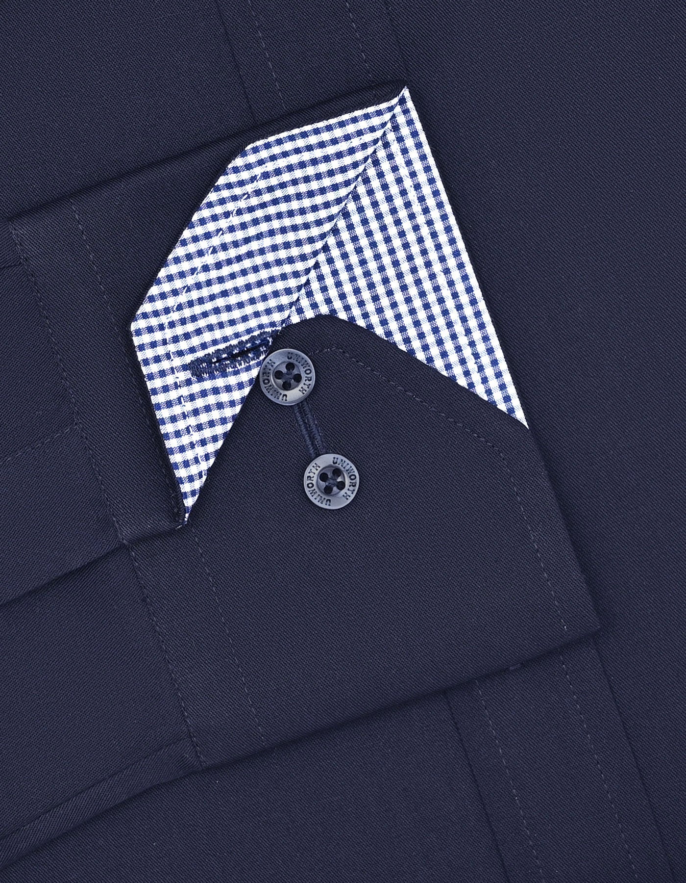 Navy Plain Classic Fit Shirt - Image 3