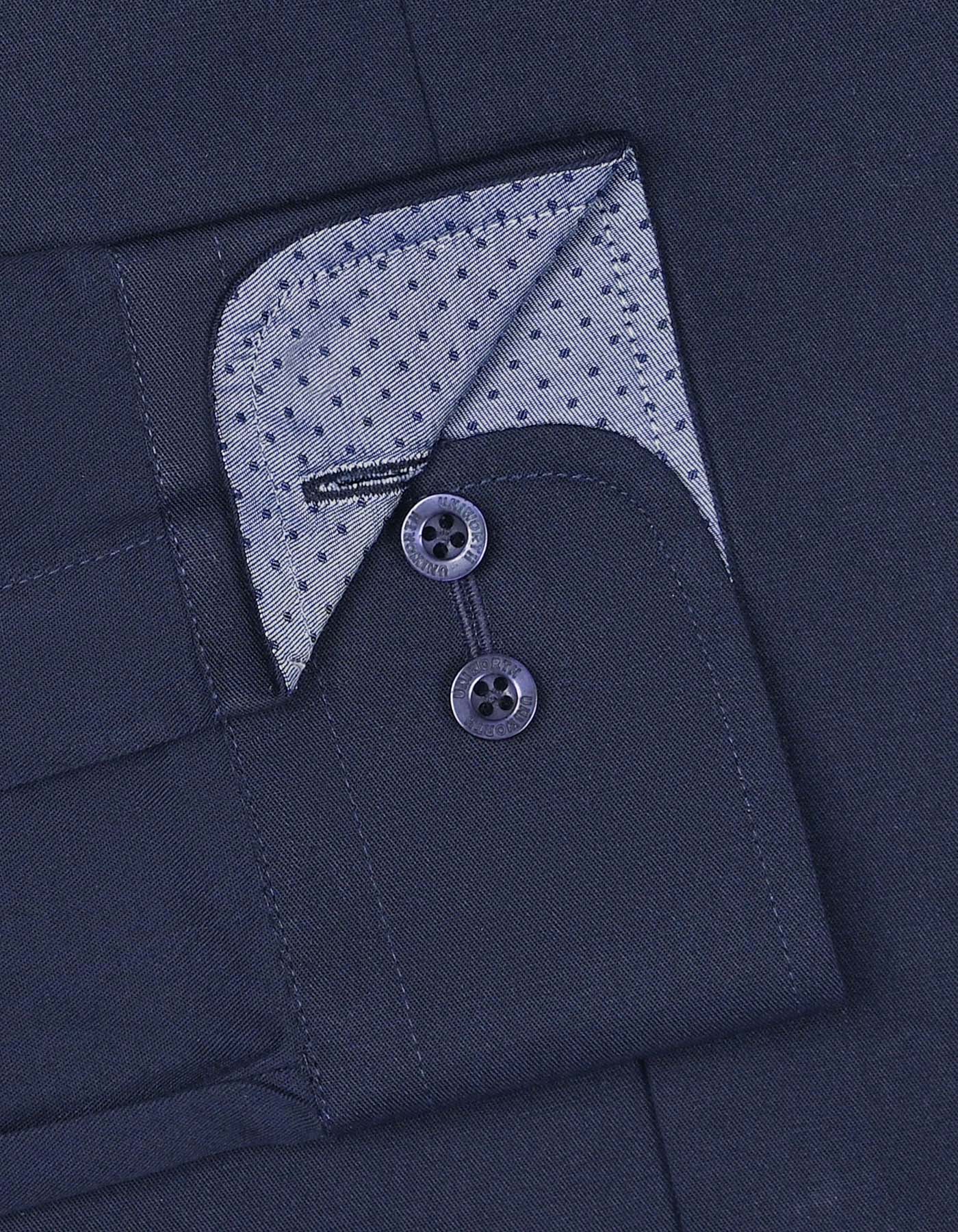Navy Plain Classic Fit Shirt - Image 3