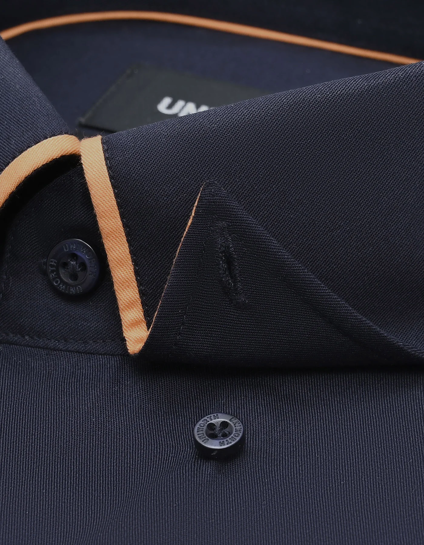 Navy Plain Classic Fit Shirt - Image 3