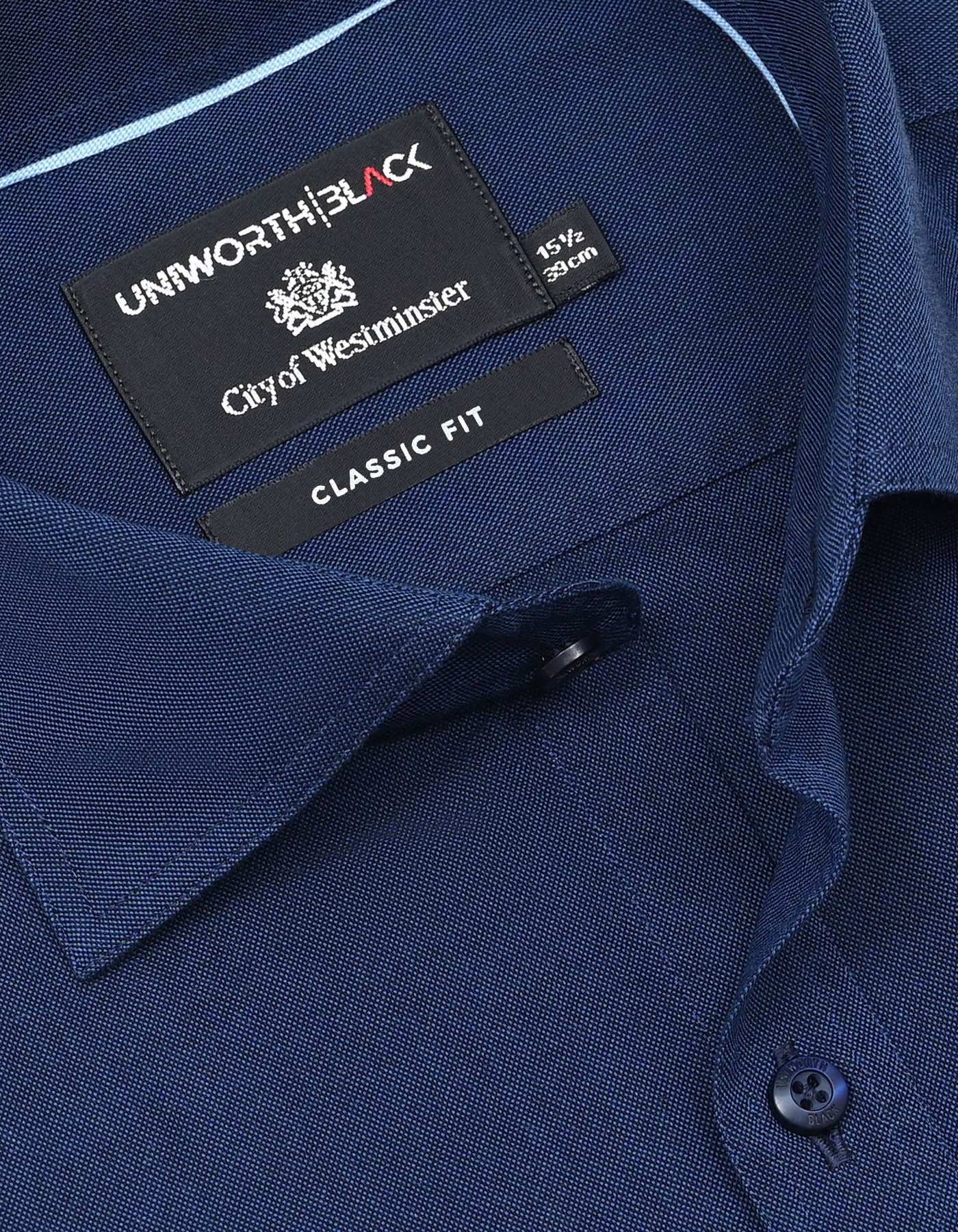 Navy Plain Classic Fit Shirt - Image 2