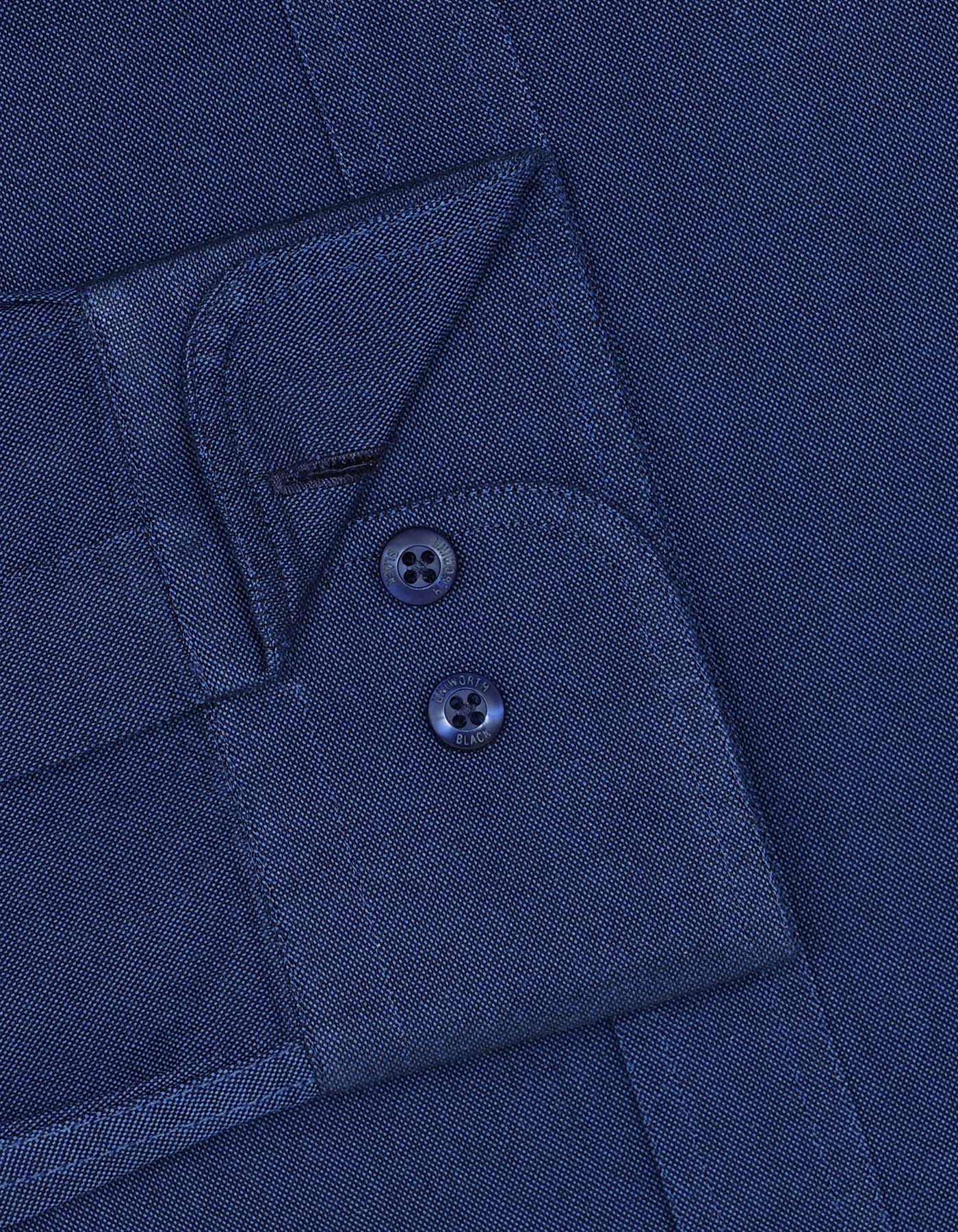 Navy Plain Classic Fit Shirt - Image 3