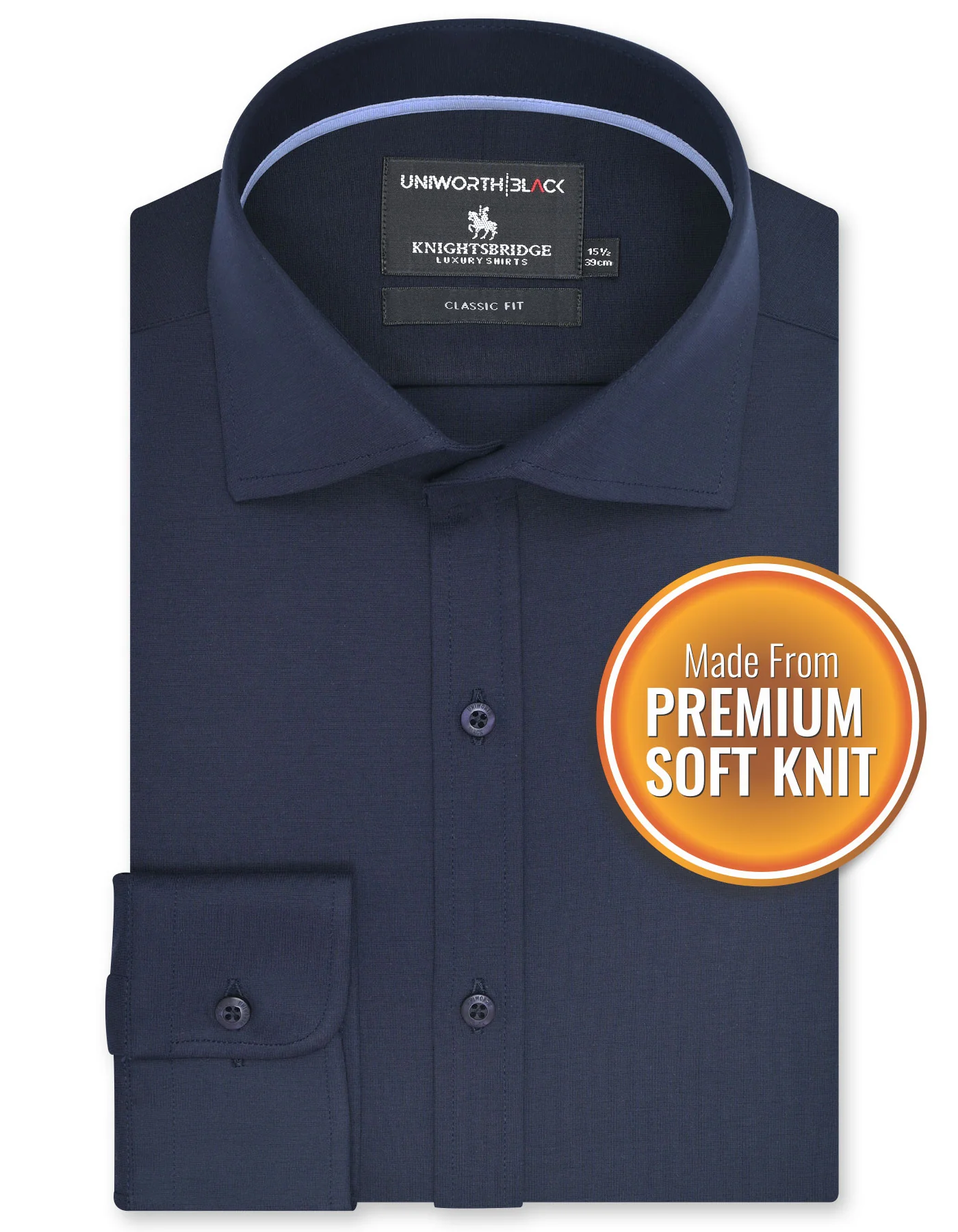 Navy Plain Classic Fit Shirt