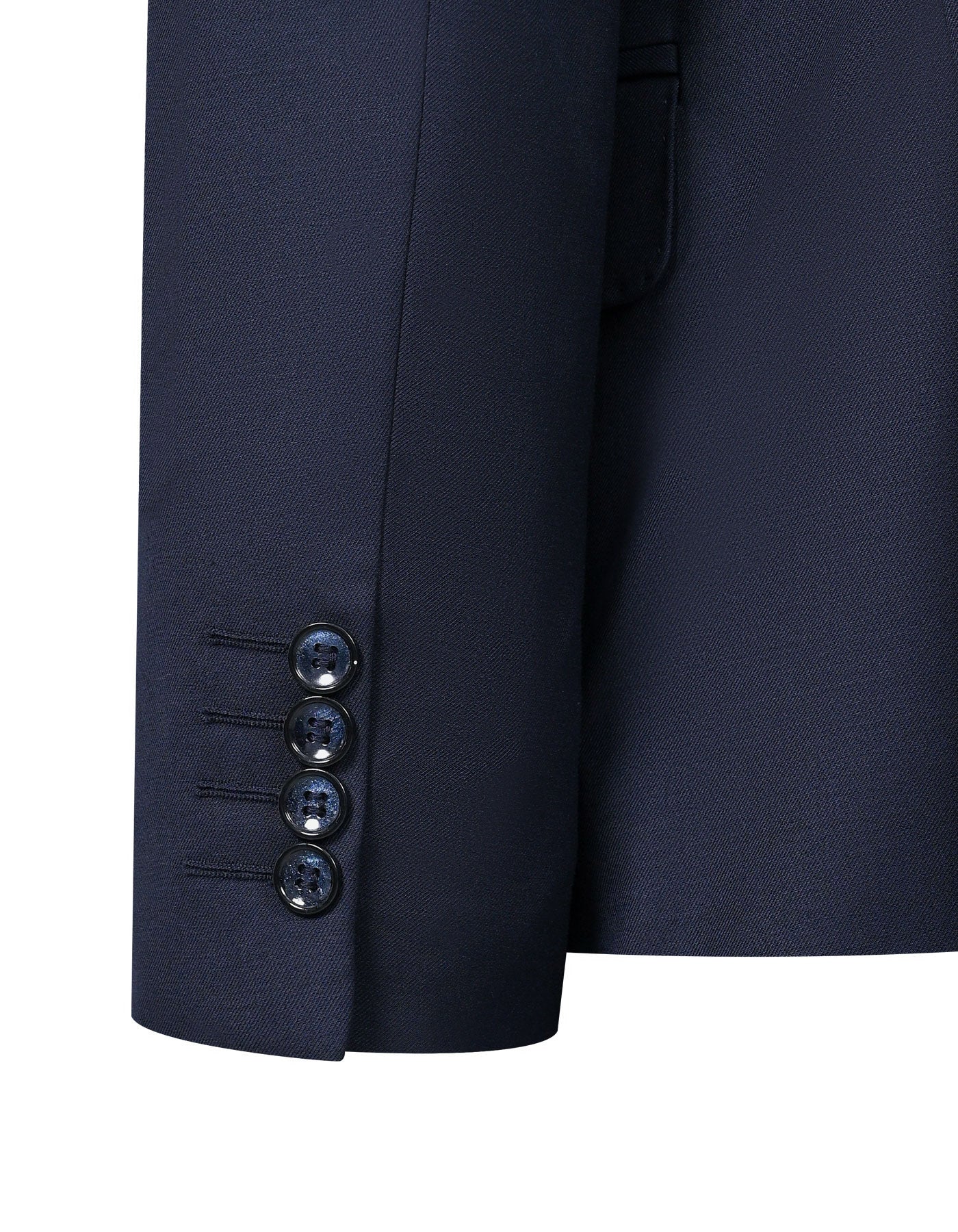 Navy Plain Classic Fit Suit - Image 3