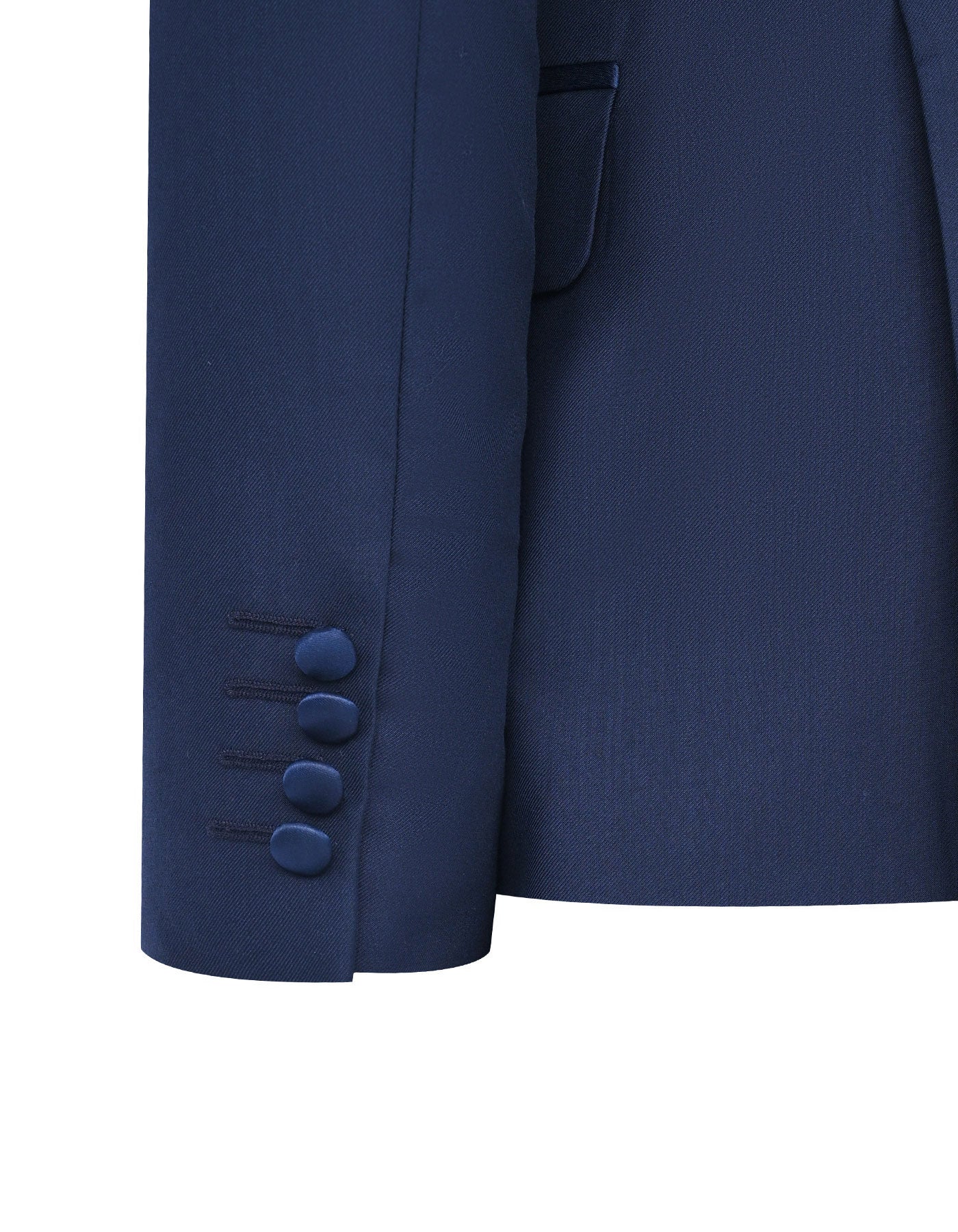 Navy Plain Classic Fit Tuxedo Suit - Image 4