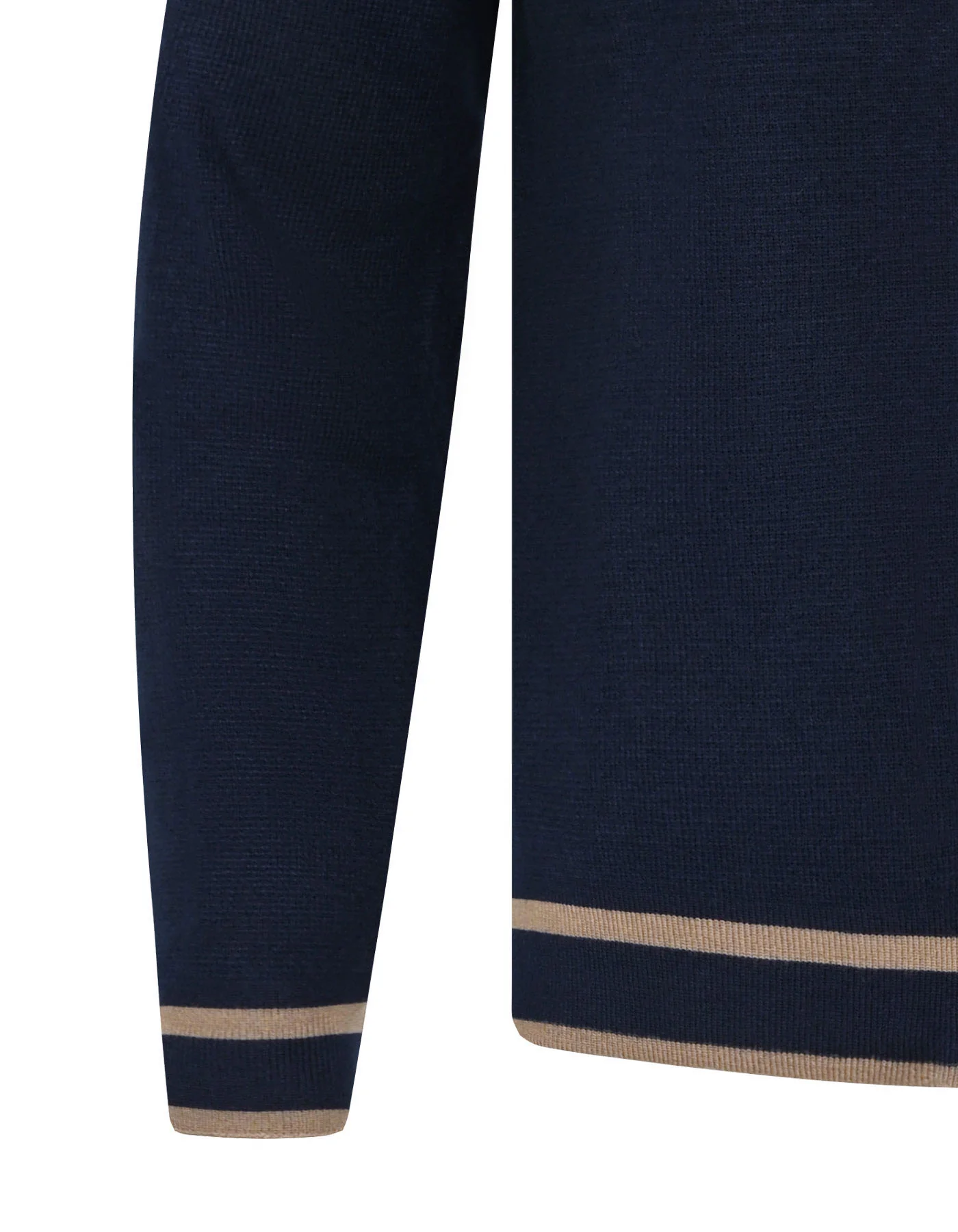 Navy Plain Full Zipper Sweater - Image 3