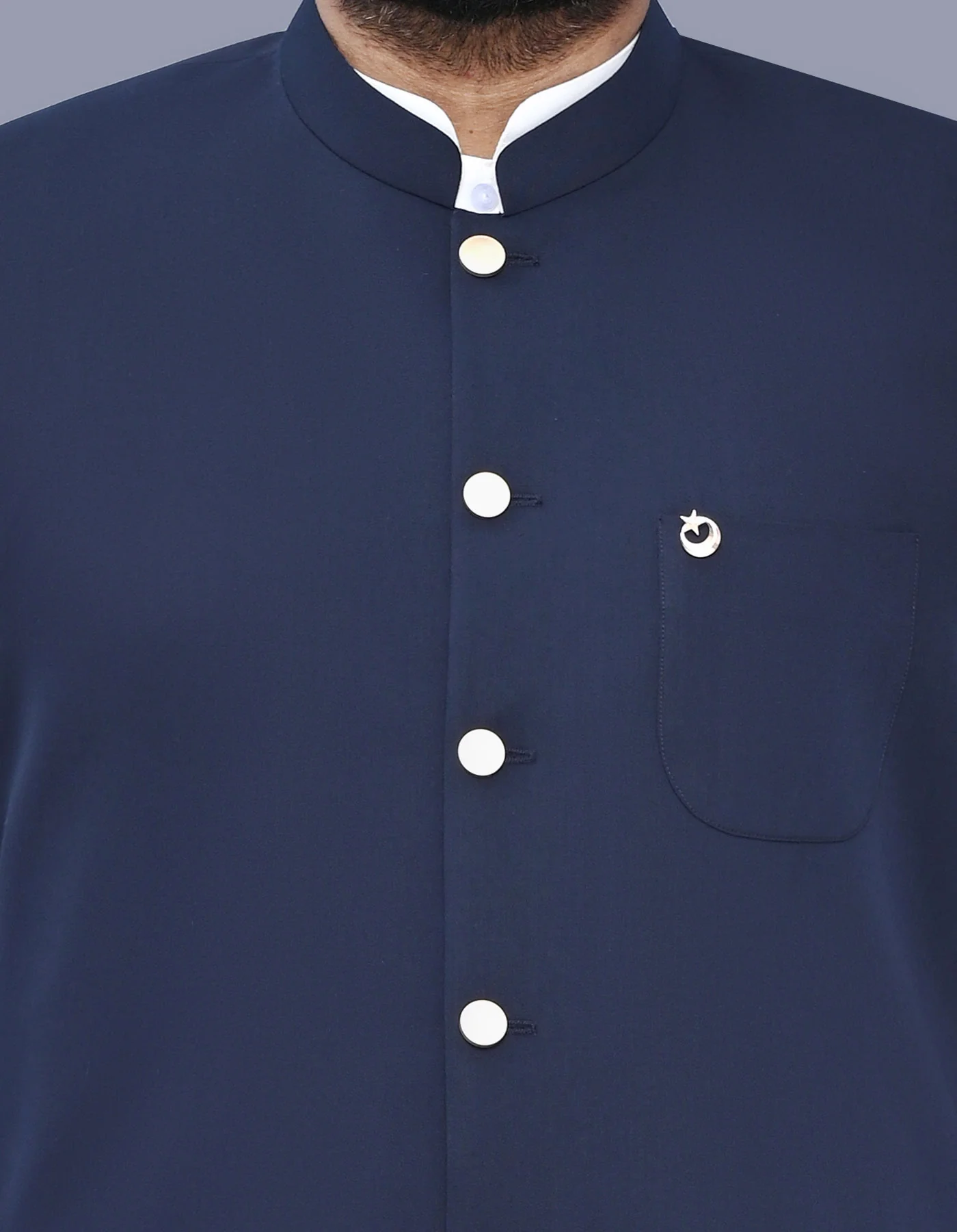 Navy Plain Heritage Waistcoat - Image 2