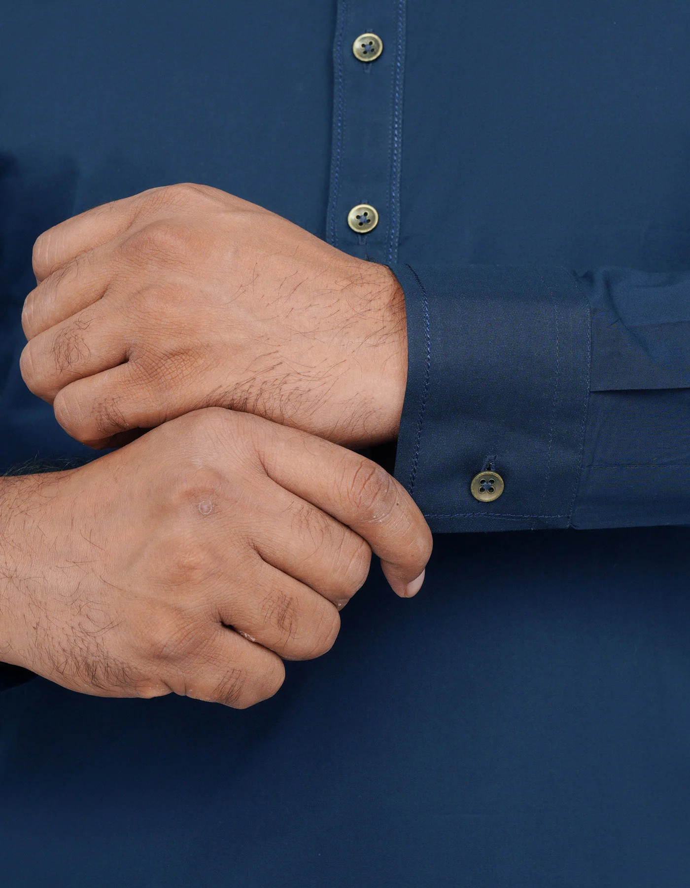 Navy Plain Kameez Shalwar - Image 3